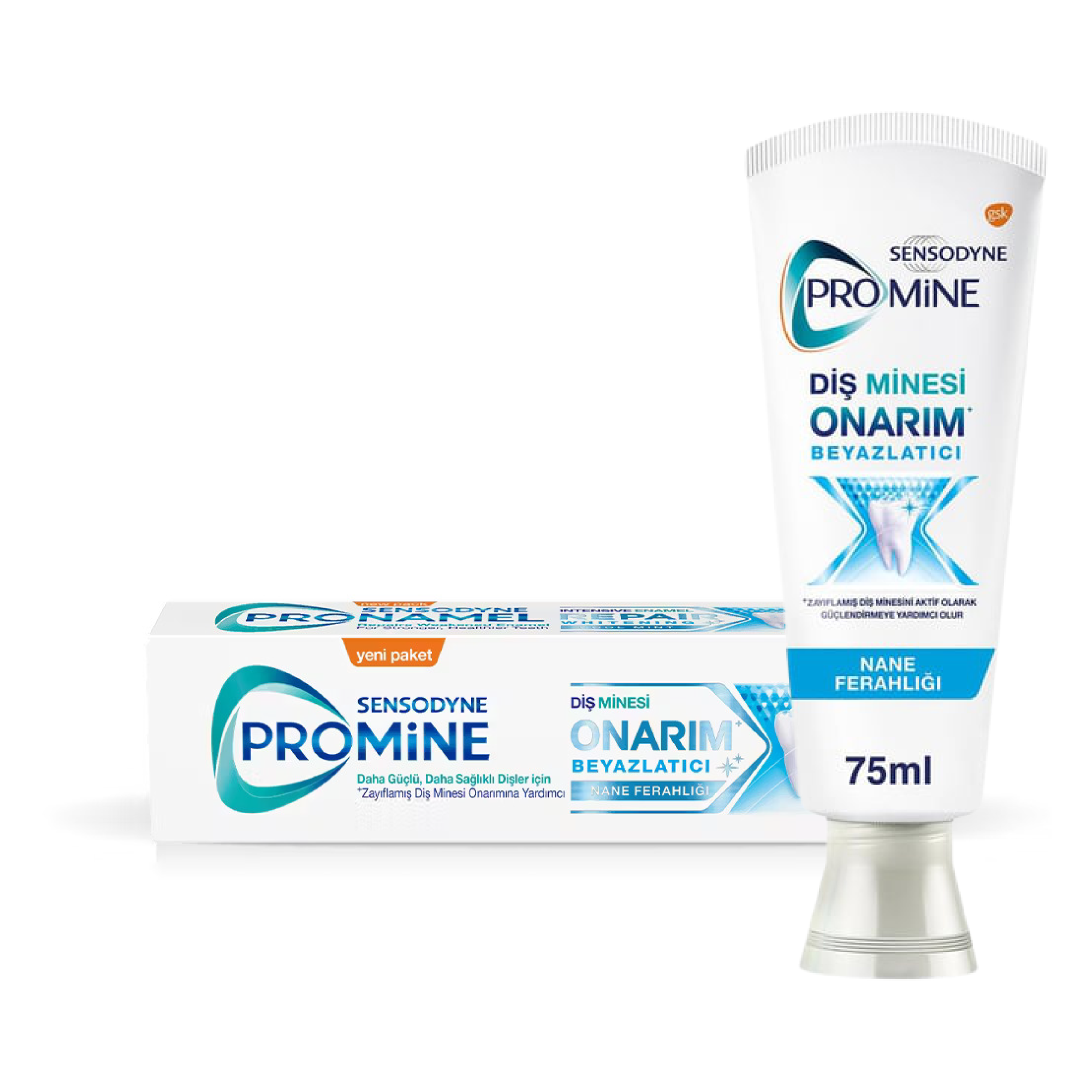 Sensodyne Promine Diş Macunu Diş Minesi Onarım+ Beyazlatıcı Nane Ferahlığı 75 ml