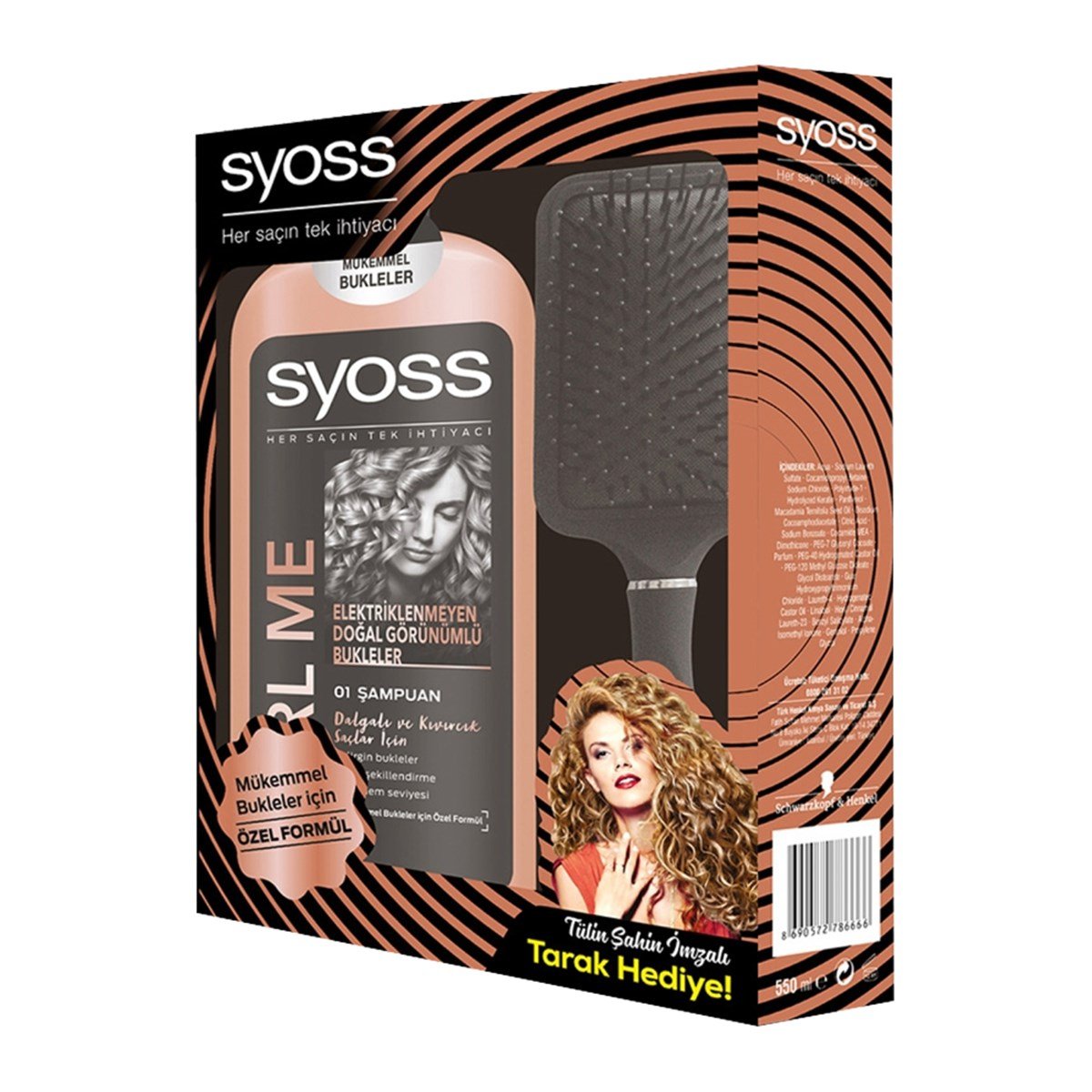 Syoss Curl Me Şampuan 550ml Tarak Hediyeli - Platin