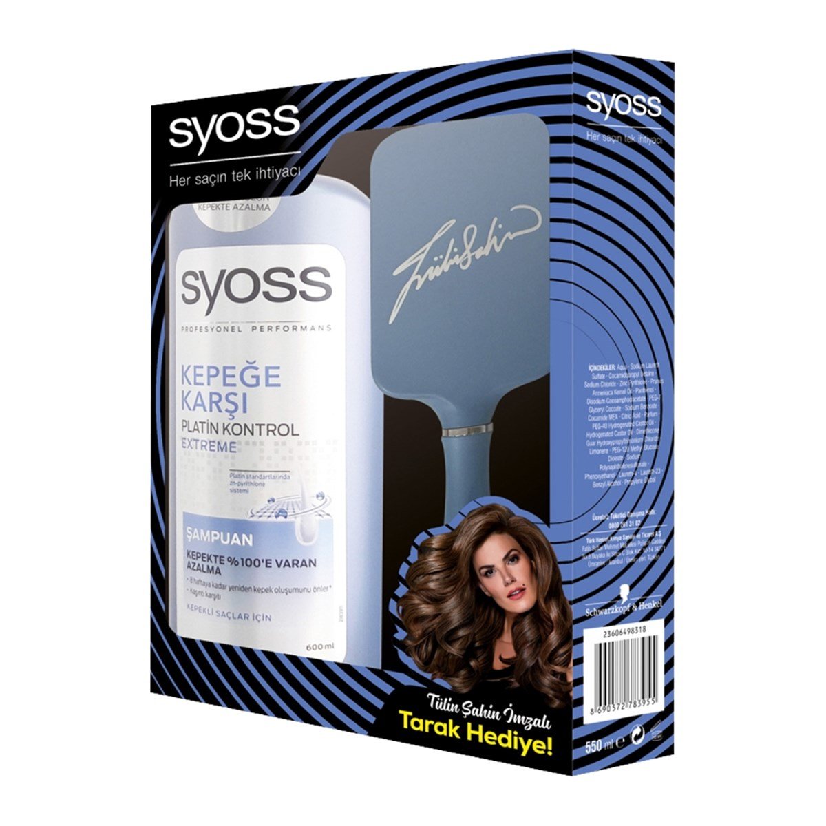 Syoss Kepeğe Karşı Platin Kontrol Extreme Şampuan 550ml Tarak Hediyeli