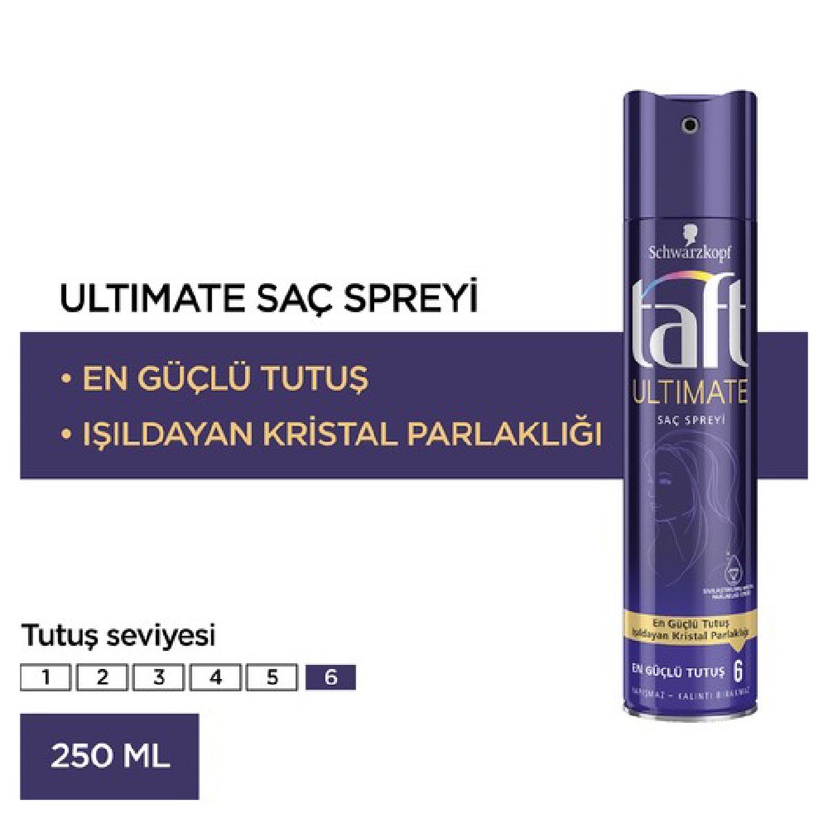 Taft Saç Spreyi Ultimate En Güçlü Tutuş 250 Ml