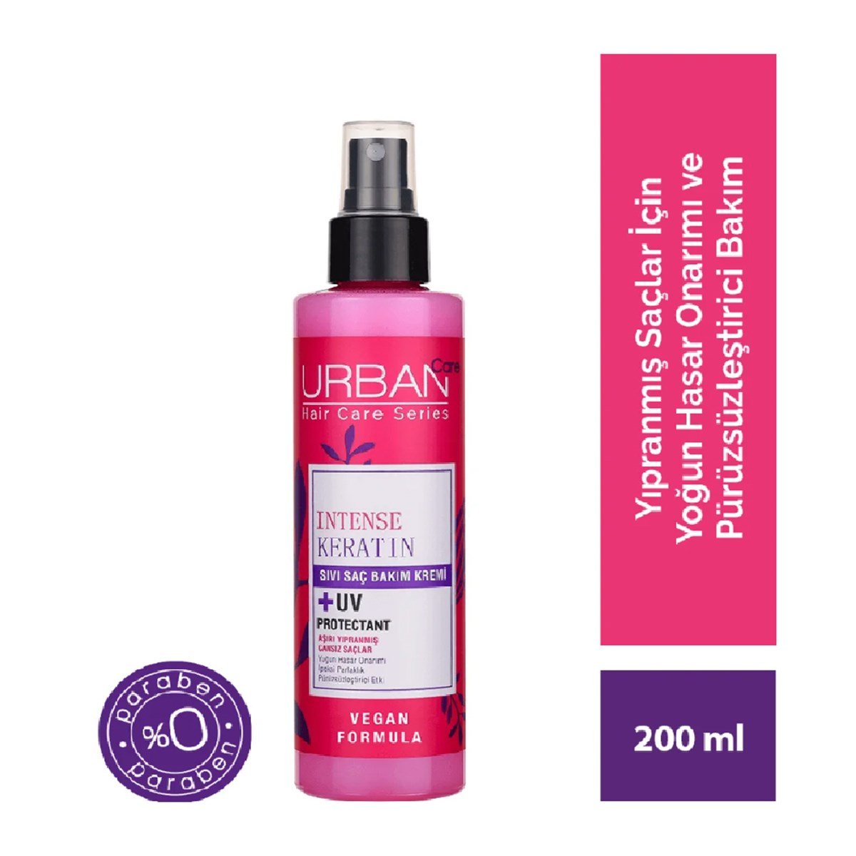 Urban Care Sıvı Saç Kremi Intense Keratin Yoğun Hasar Onarıcı ve Pürüzsüzleştirici 200ml