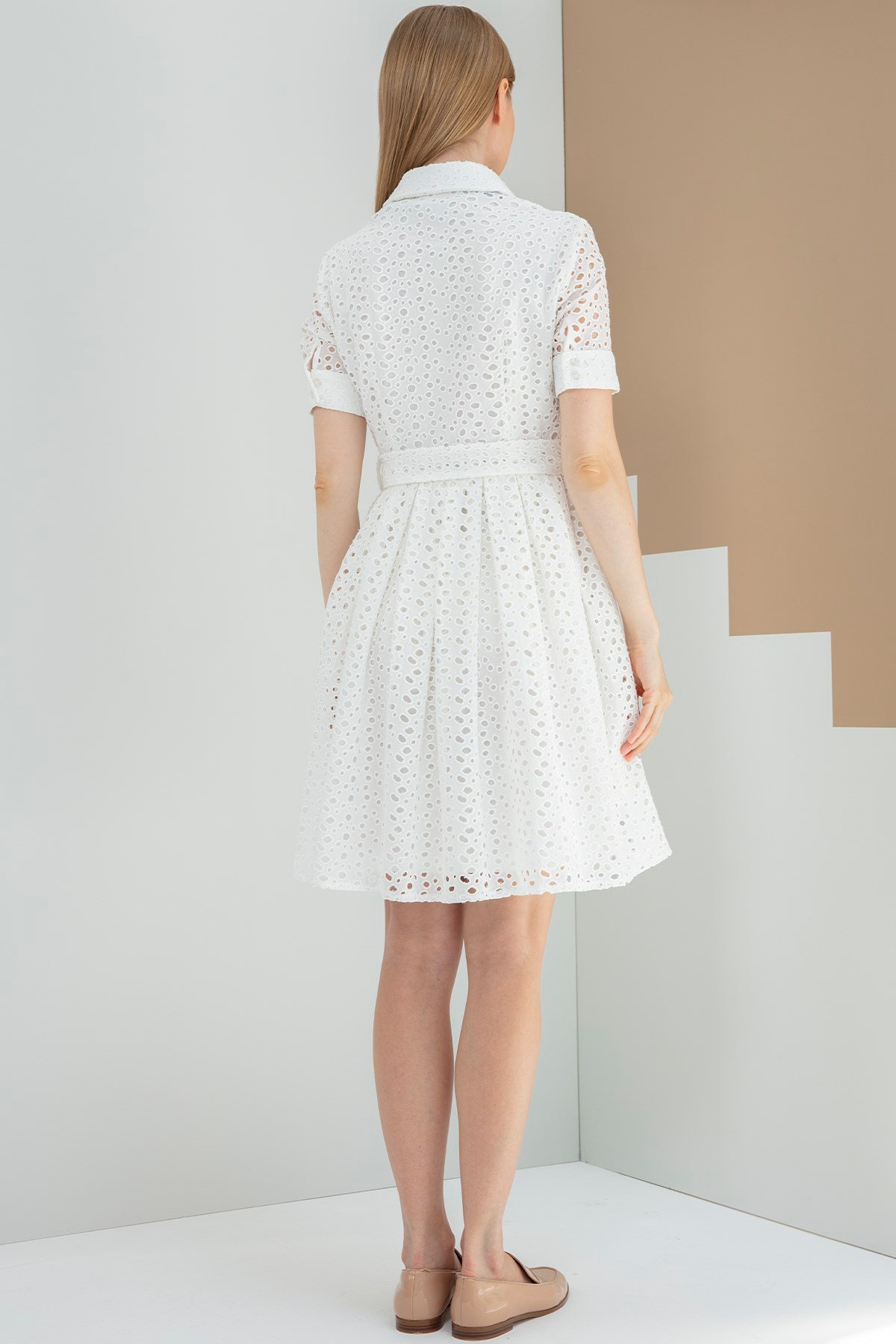 Elbise Polo Yaka-Yarım Patlı, Fisto Kısa Kol