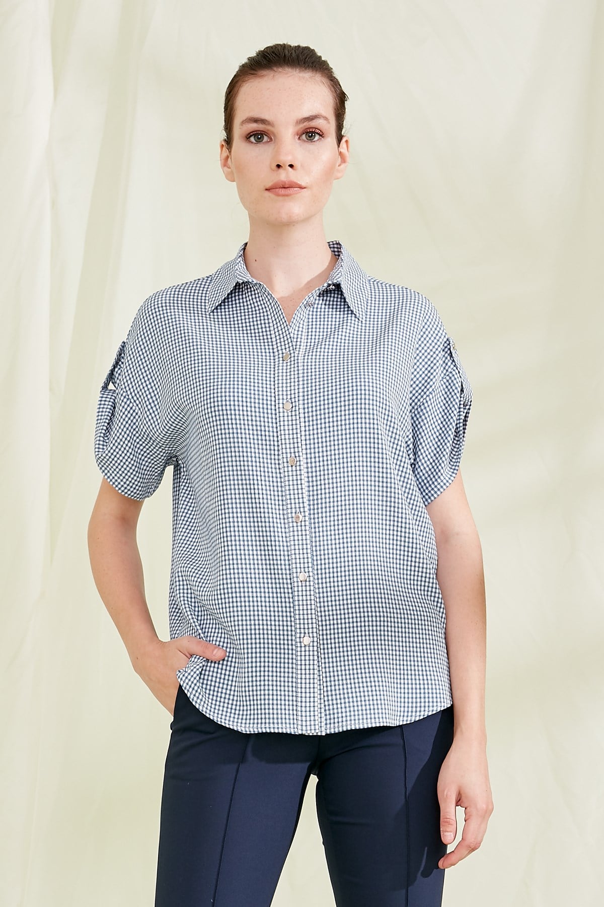 Gömlek Polo Yaka, Apolet Detaylı Kısa Kol, Rahat Kesim