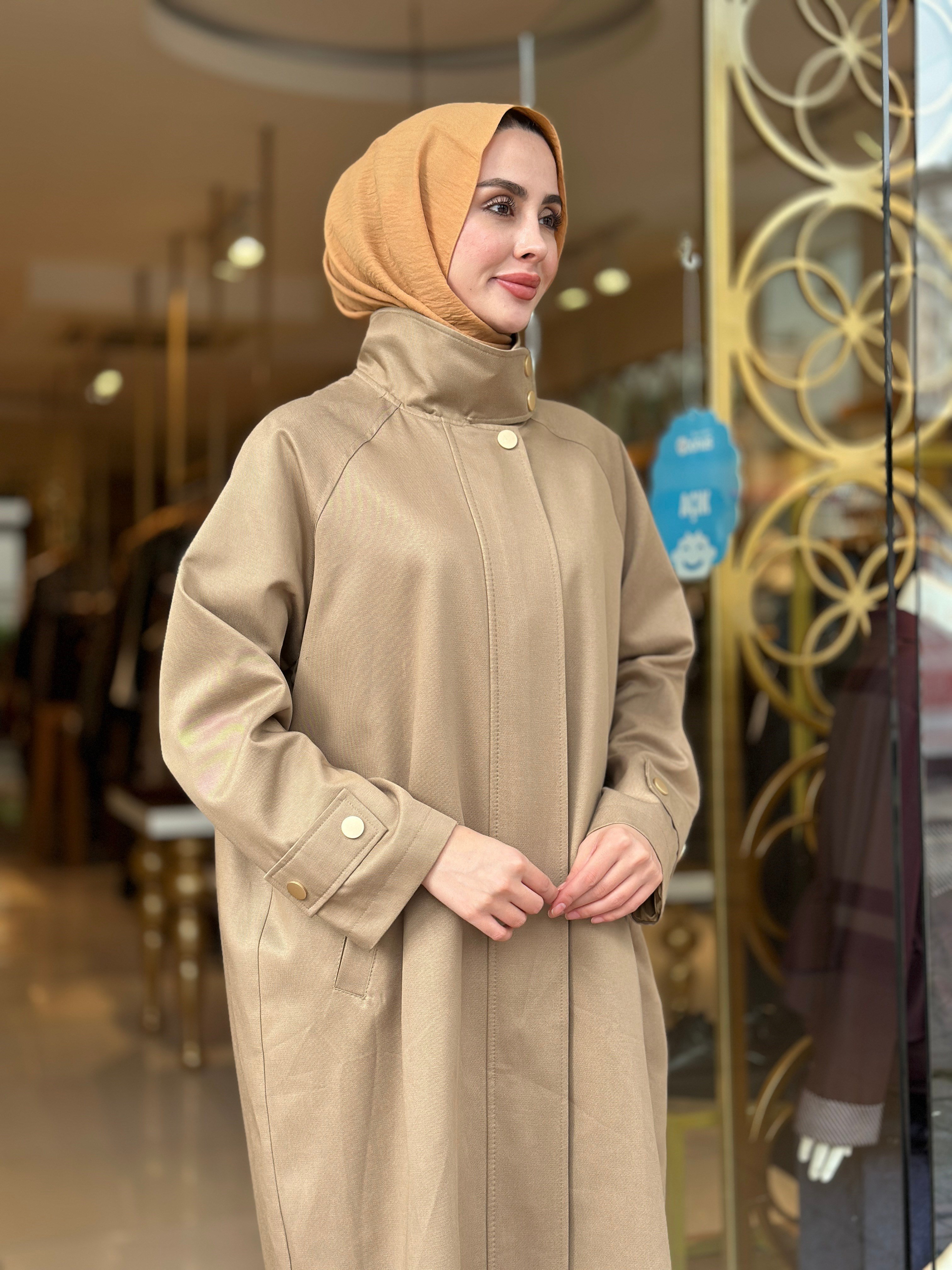 Aksesuar Detaylı Kap - Camel 