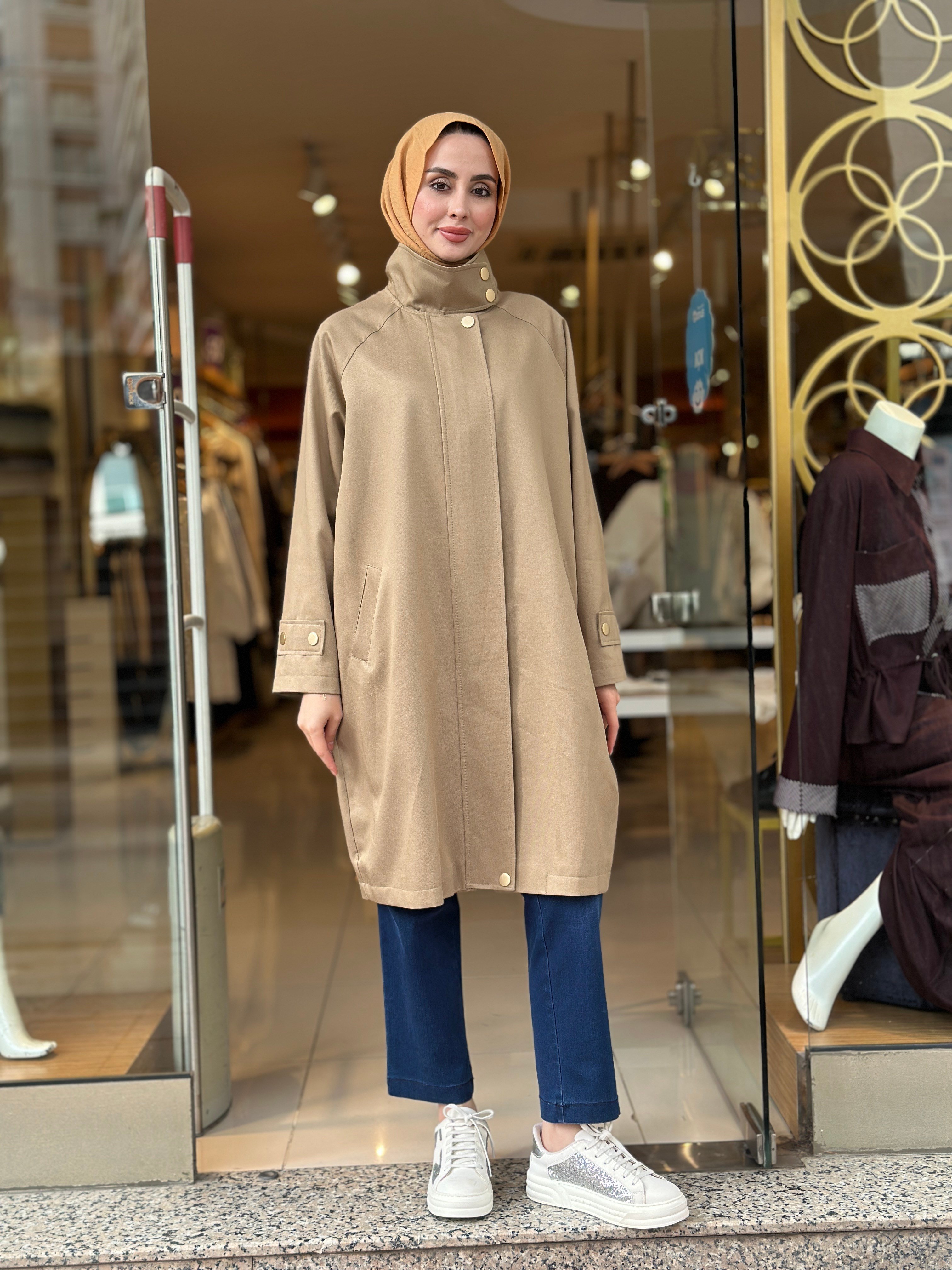 Aksesuar Detaylı Kap - Camel 
