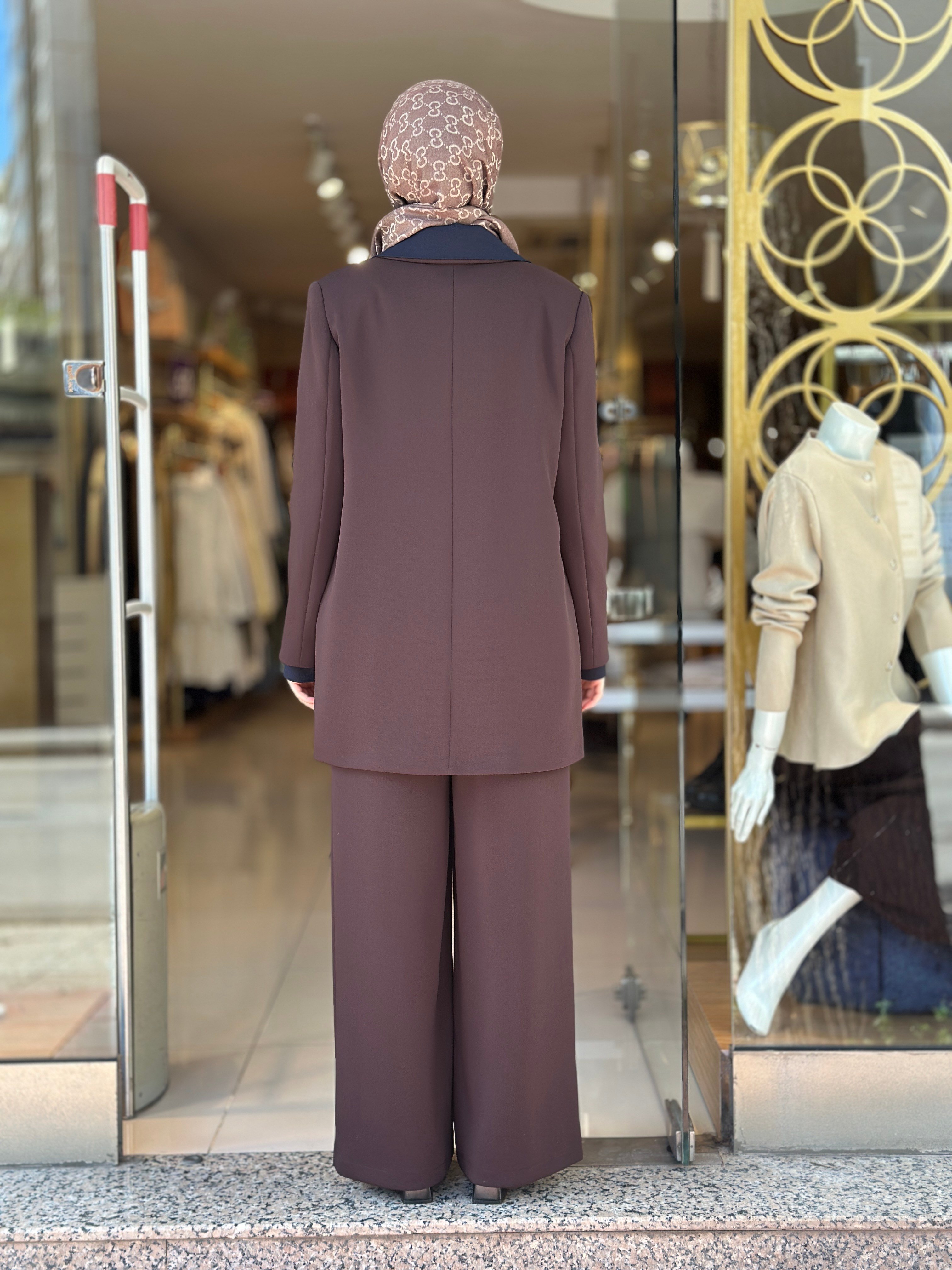 Blazer Ceket Takım - Kahve