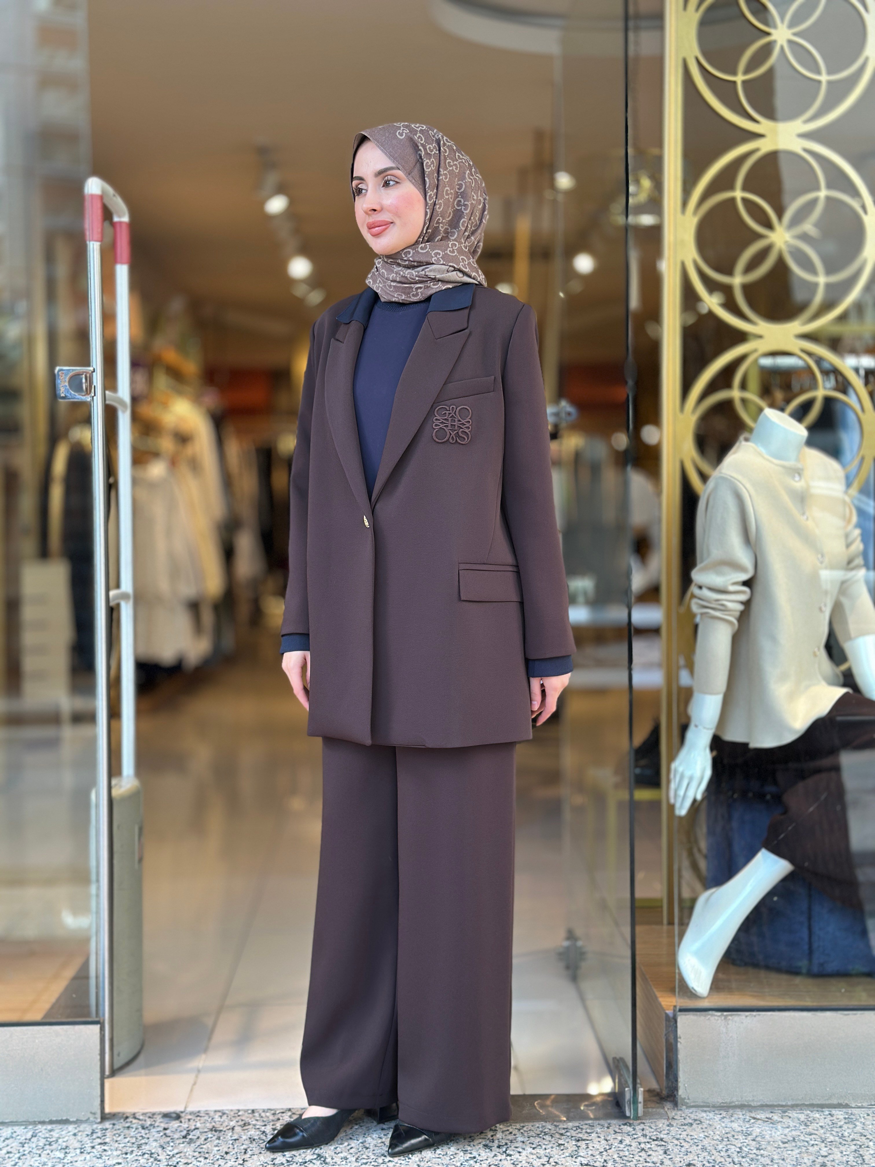 Blazer Ceket Takım - Kahve