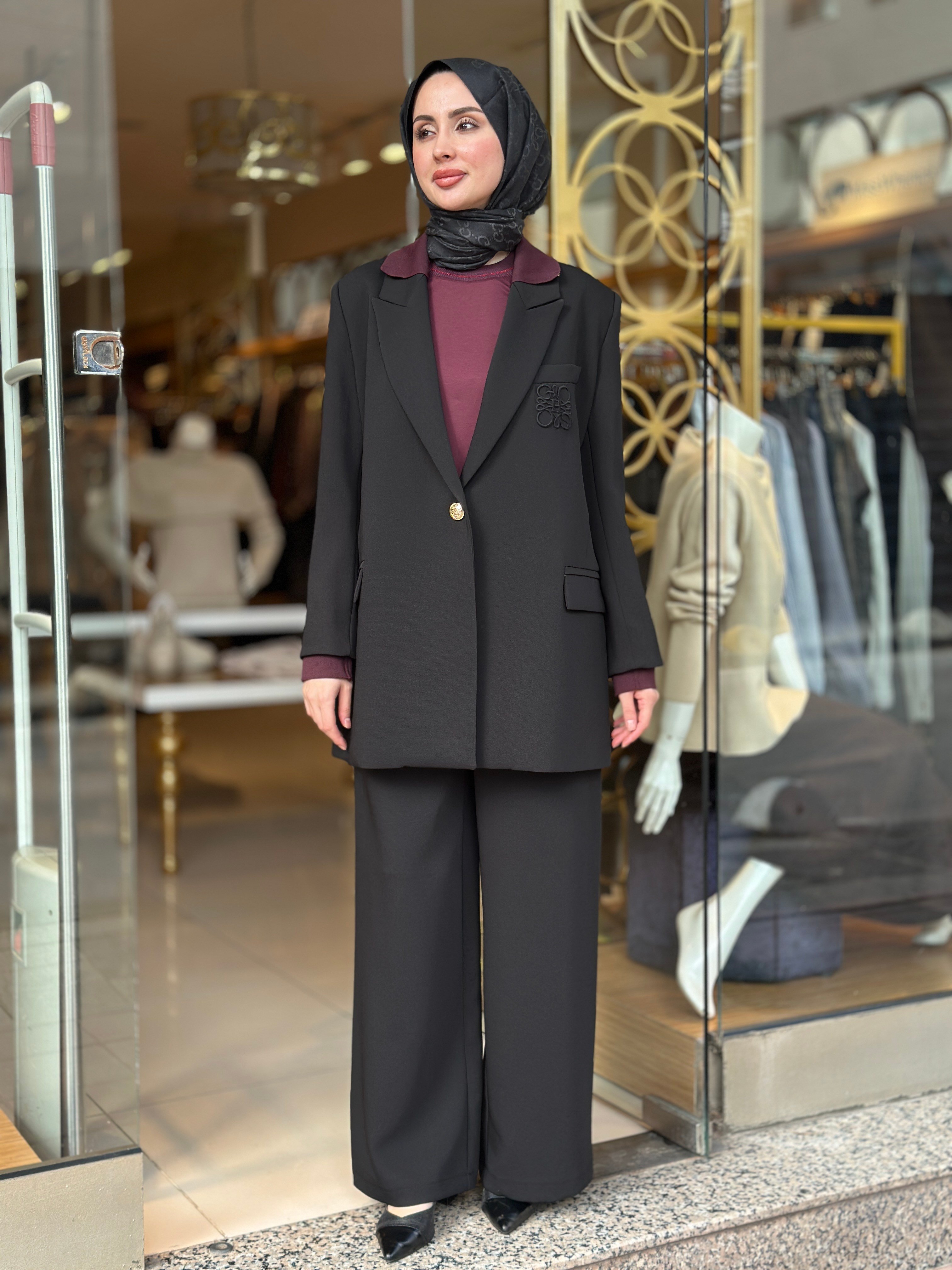 Blazer Ceket Takım - Siyah