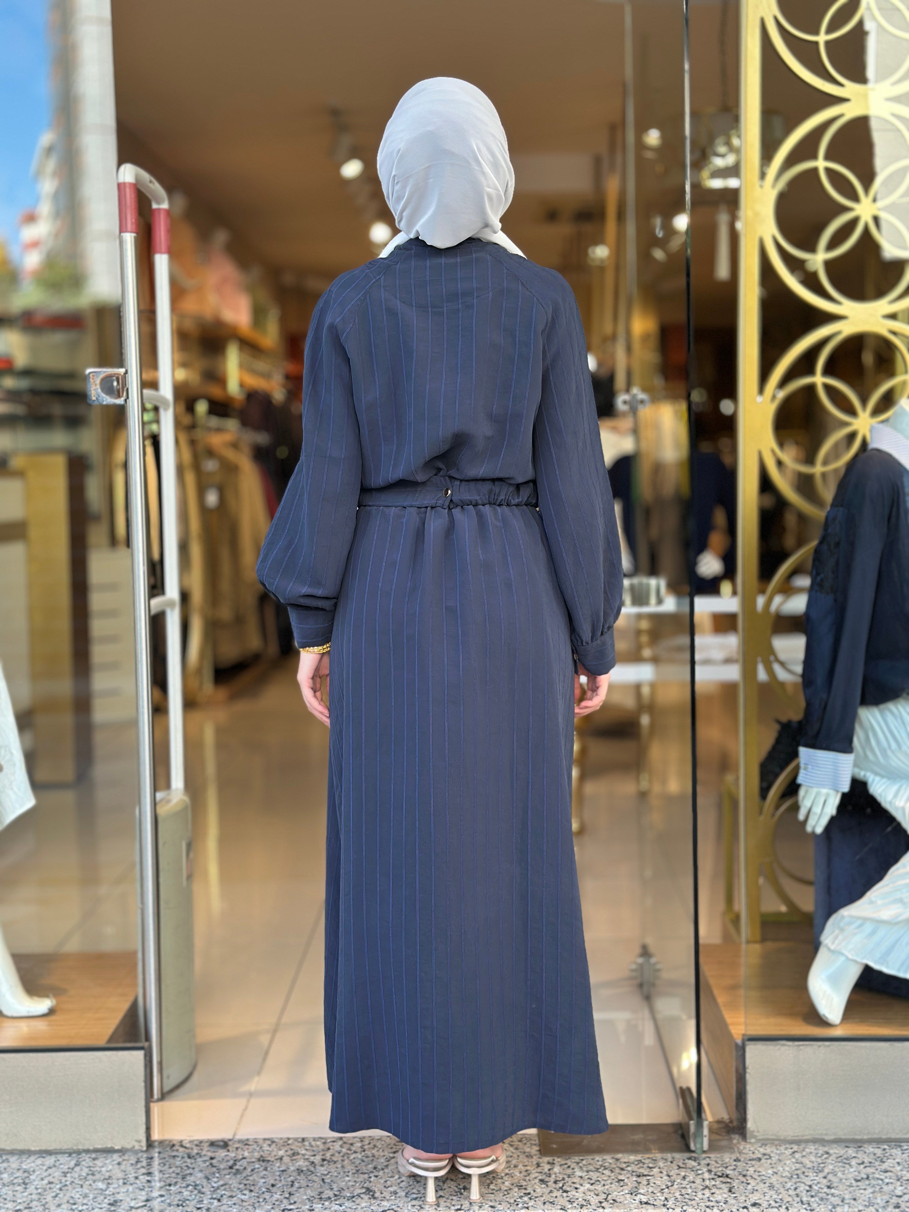 Chic Line Elbise - Lacivert