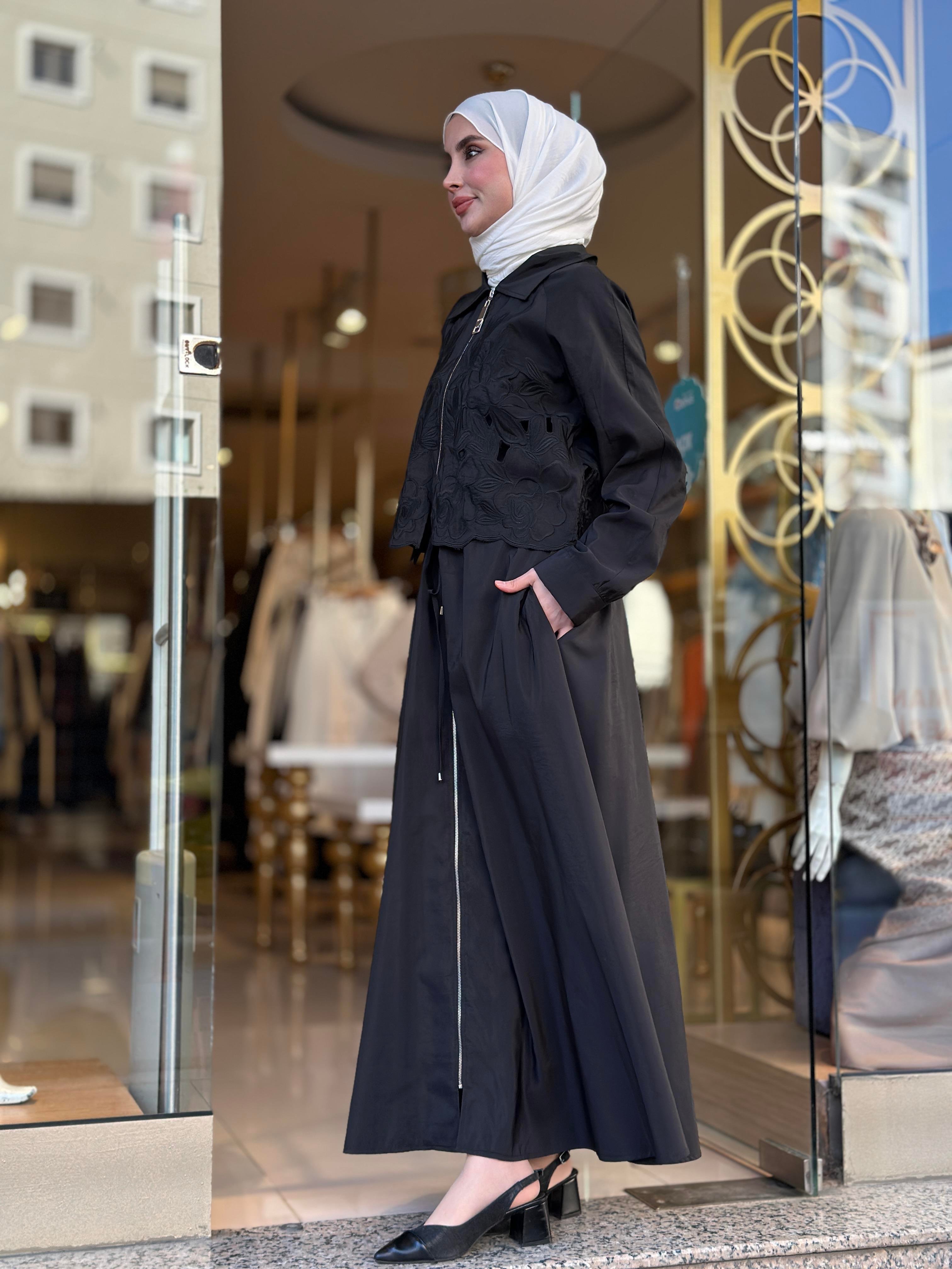 Grace Cut Elbise - Siyah