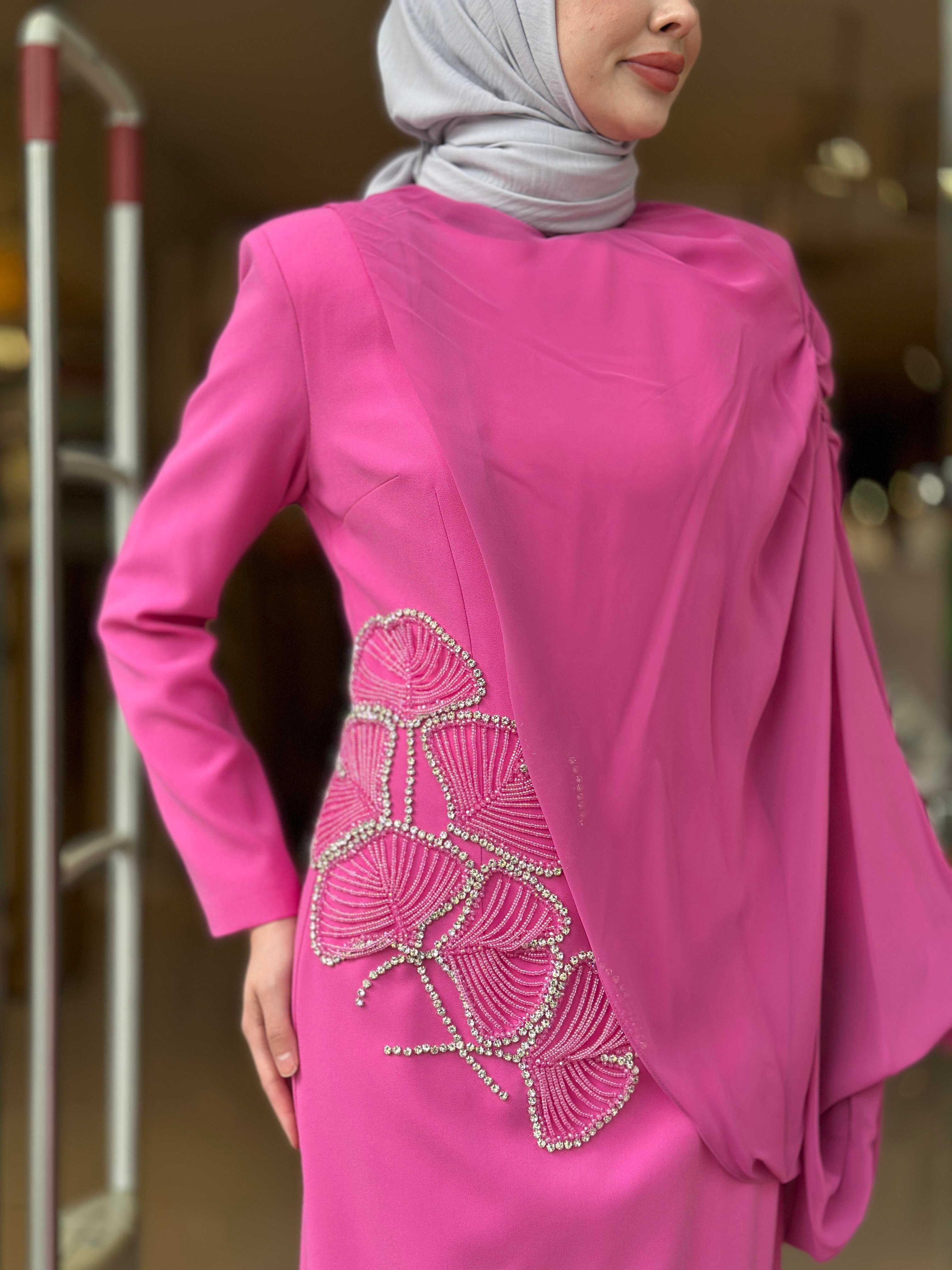 Peony Elbise - Pembe