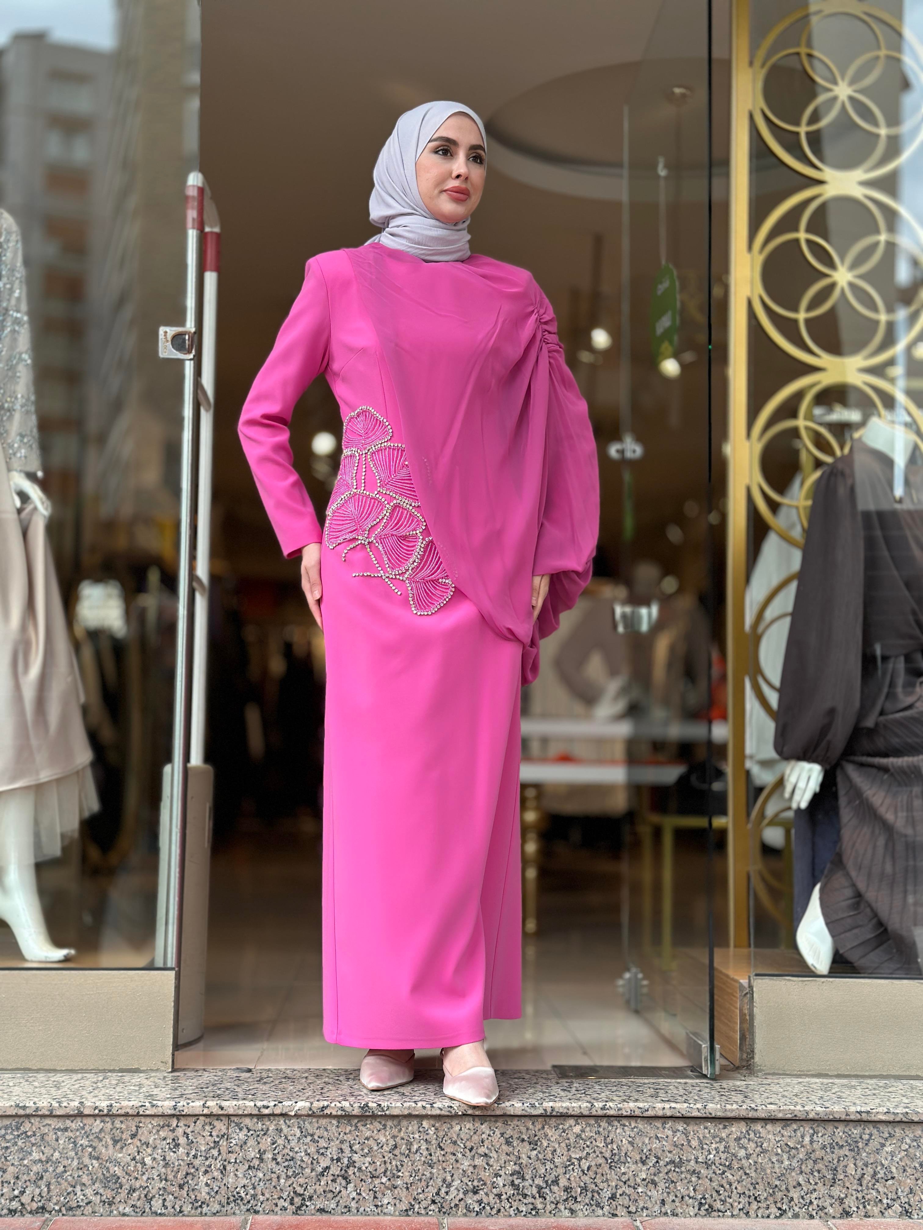 Peony Elbise - Pembe