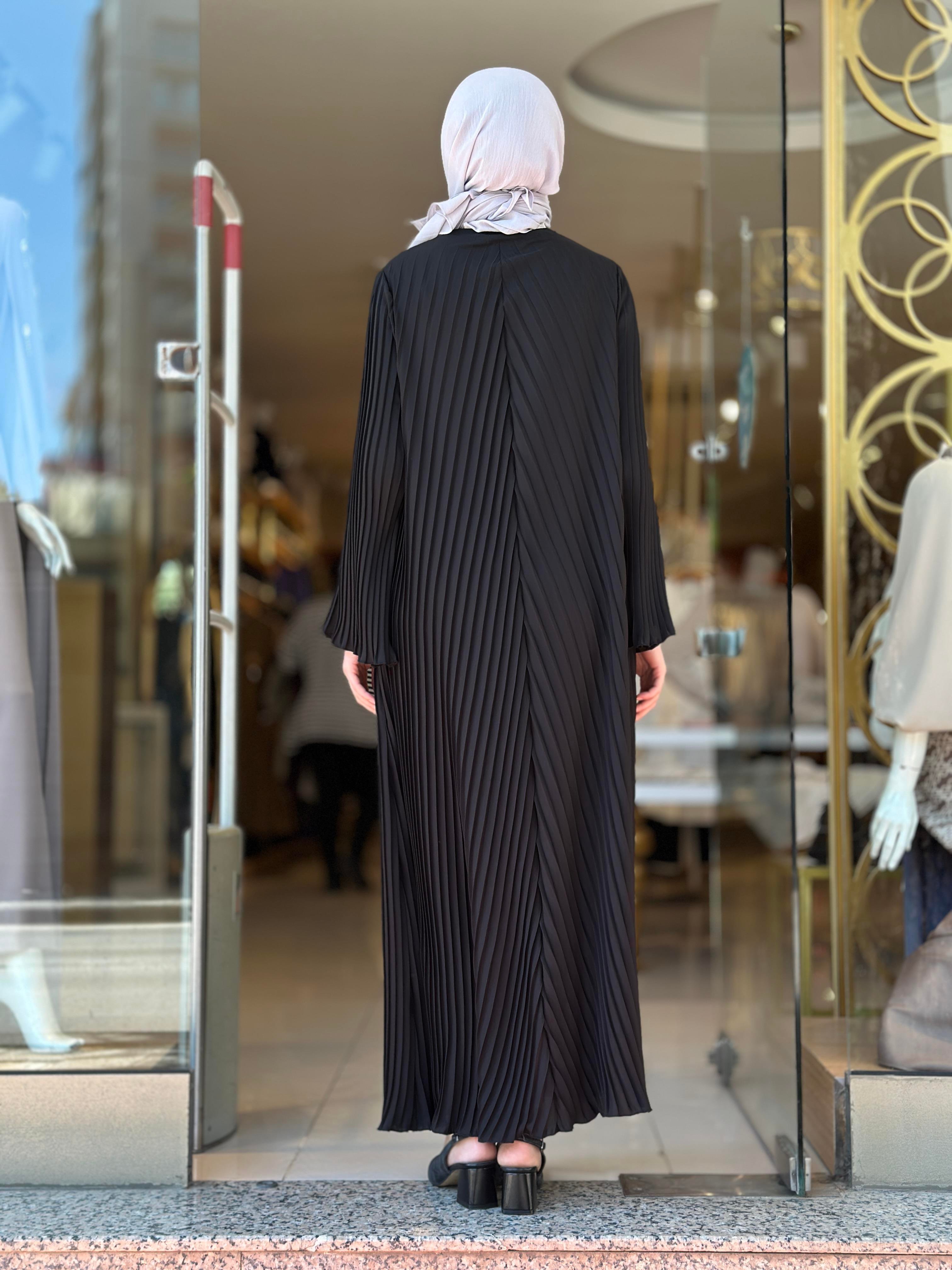Piliseli Akor Abaya - Siyah
