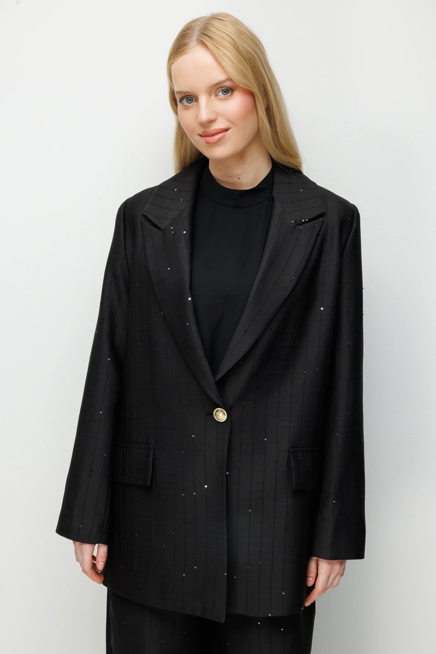 Pullu Ceketli Takım - Siyah