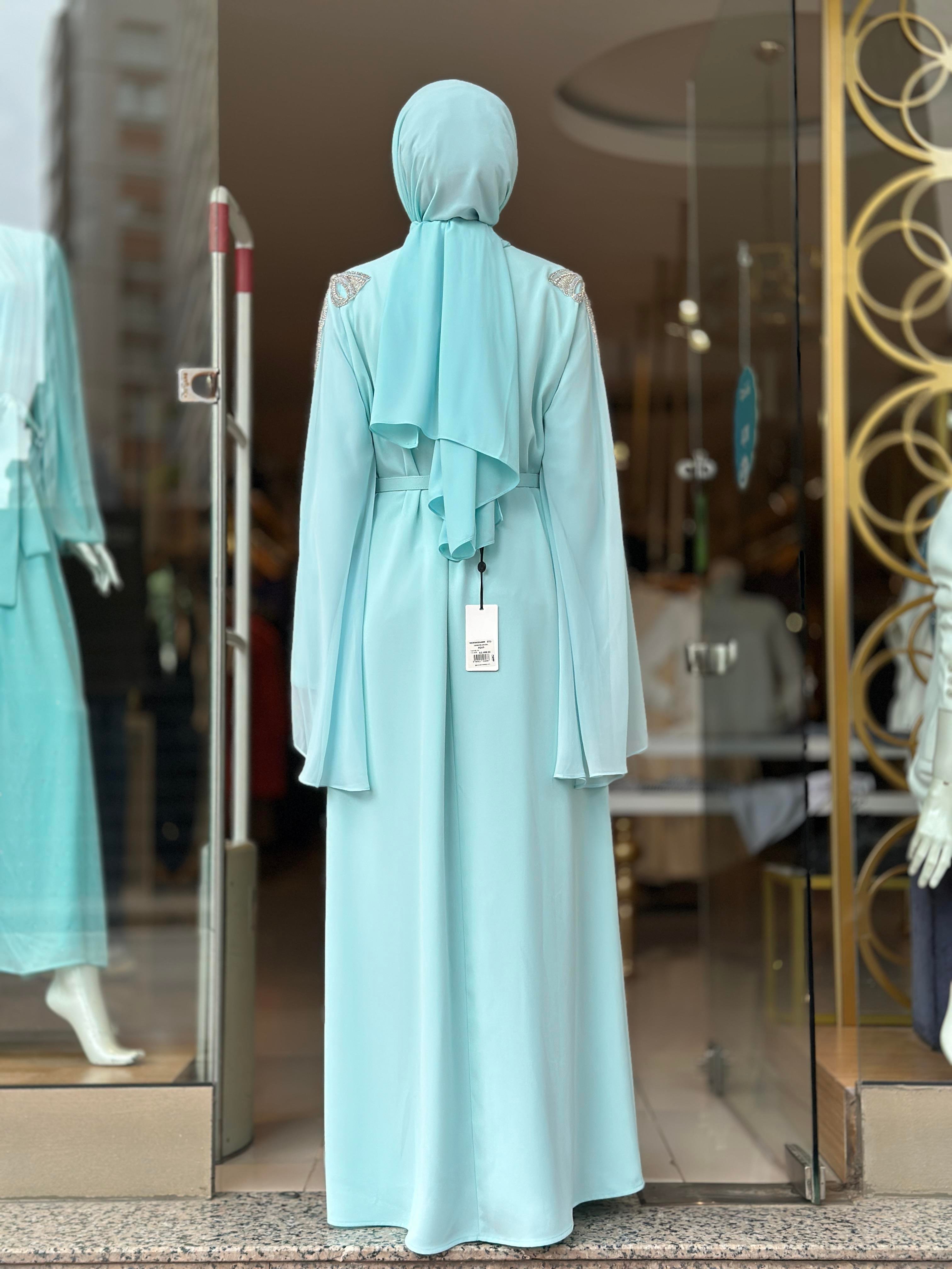 Senna Deluxe Elbise - Aqua 