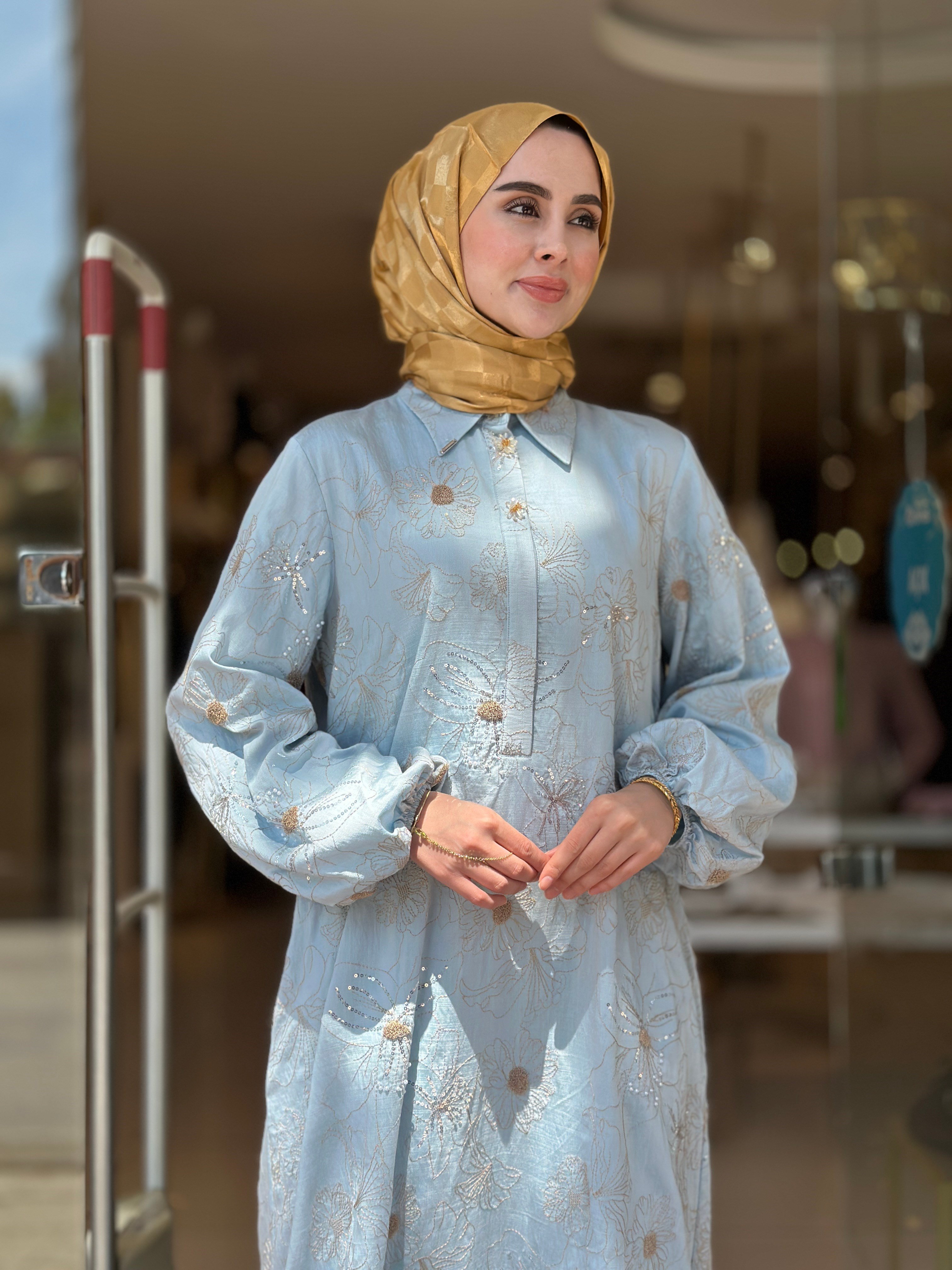 Senna Design Flone Elbise - Mavi