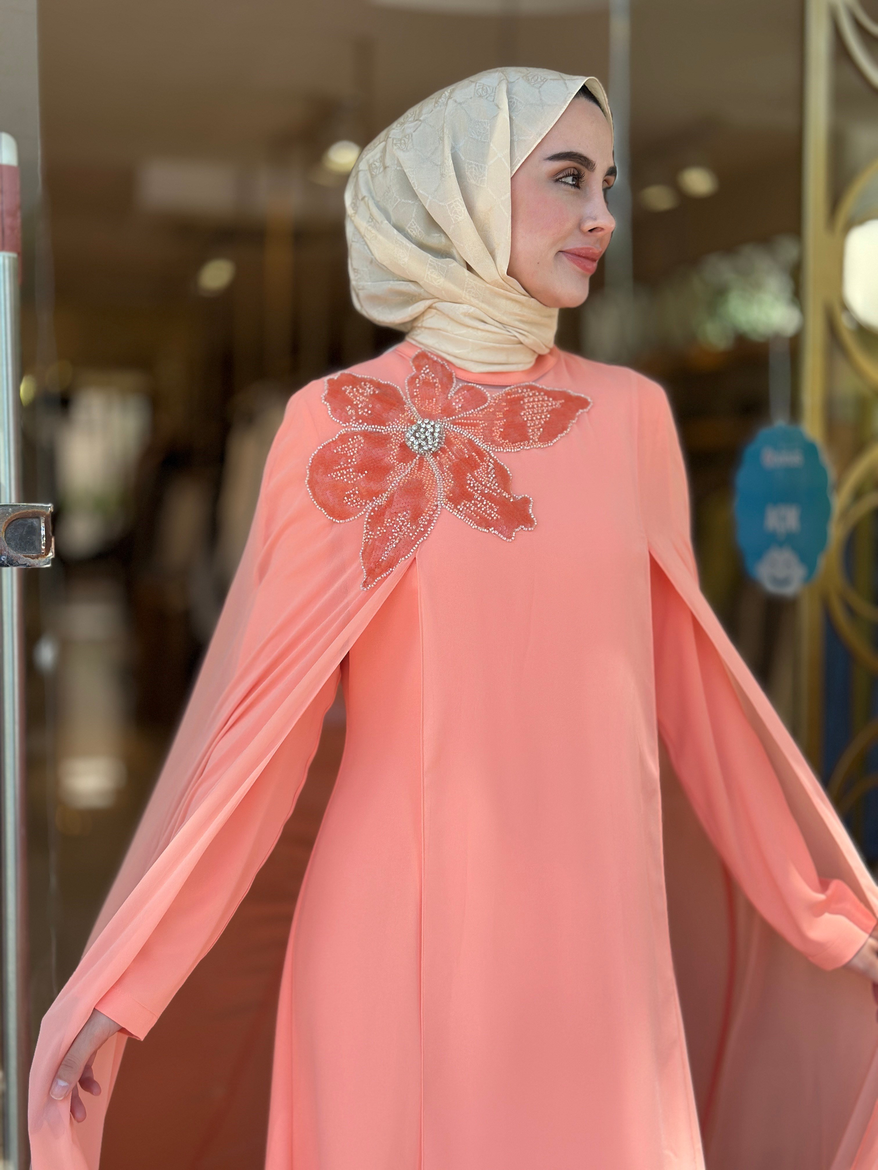 Senna Design Pastel Elbise - Somon 