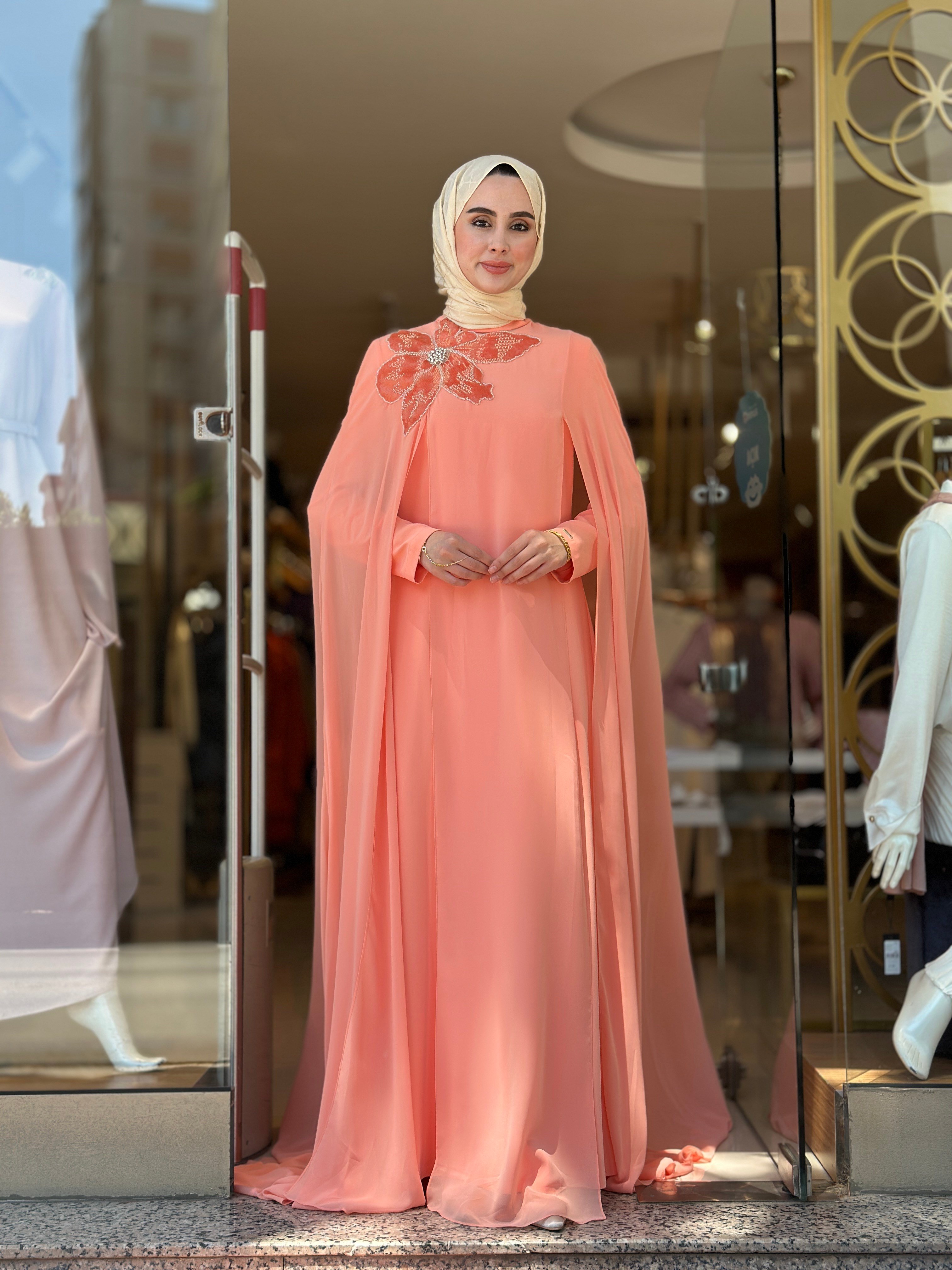 Senna Design Pastel Elbise - Somon 