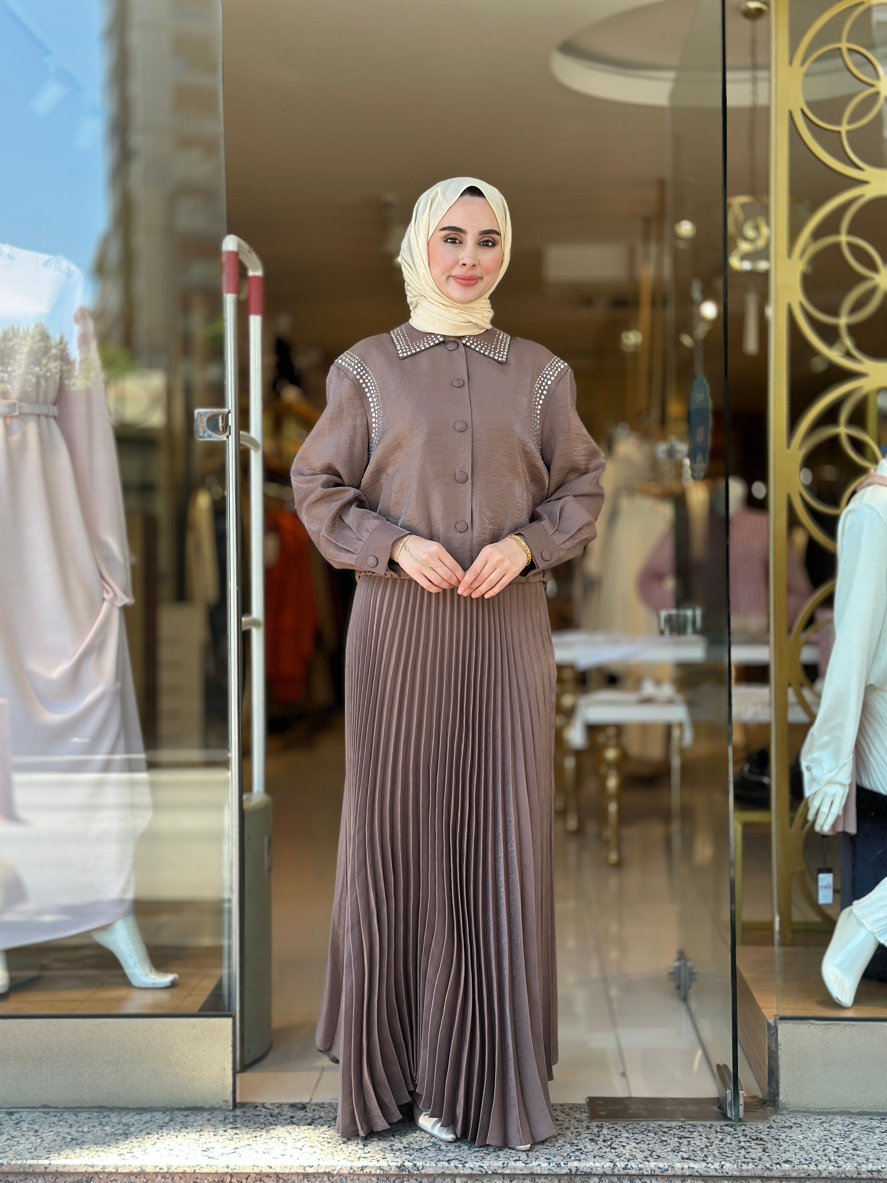 Senna Design Shine Takım - Kahverengi