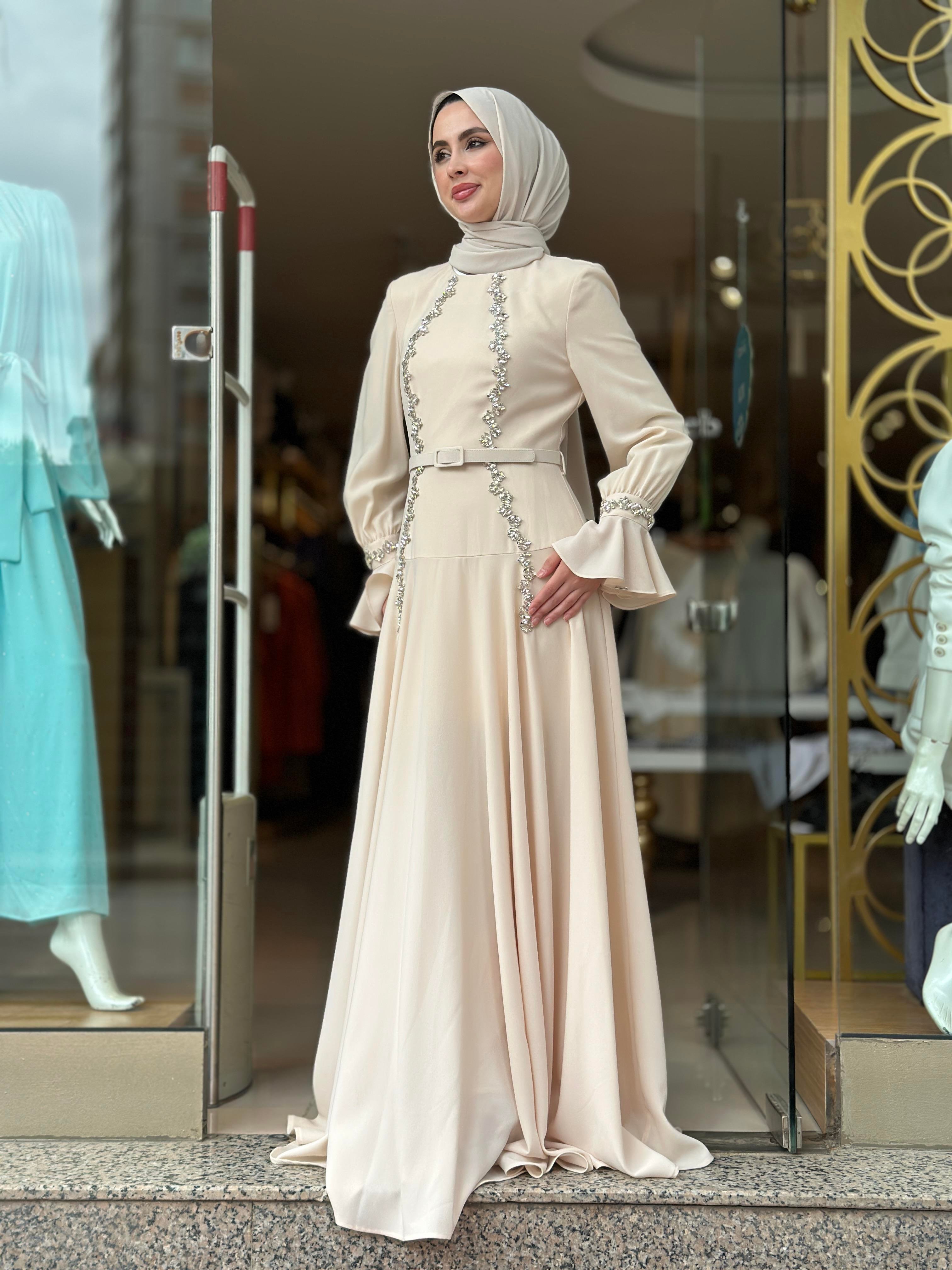Senna Luxa Elbise - Bej