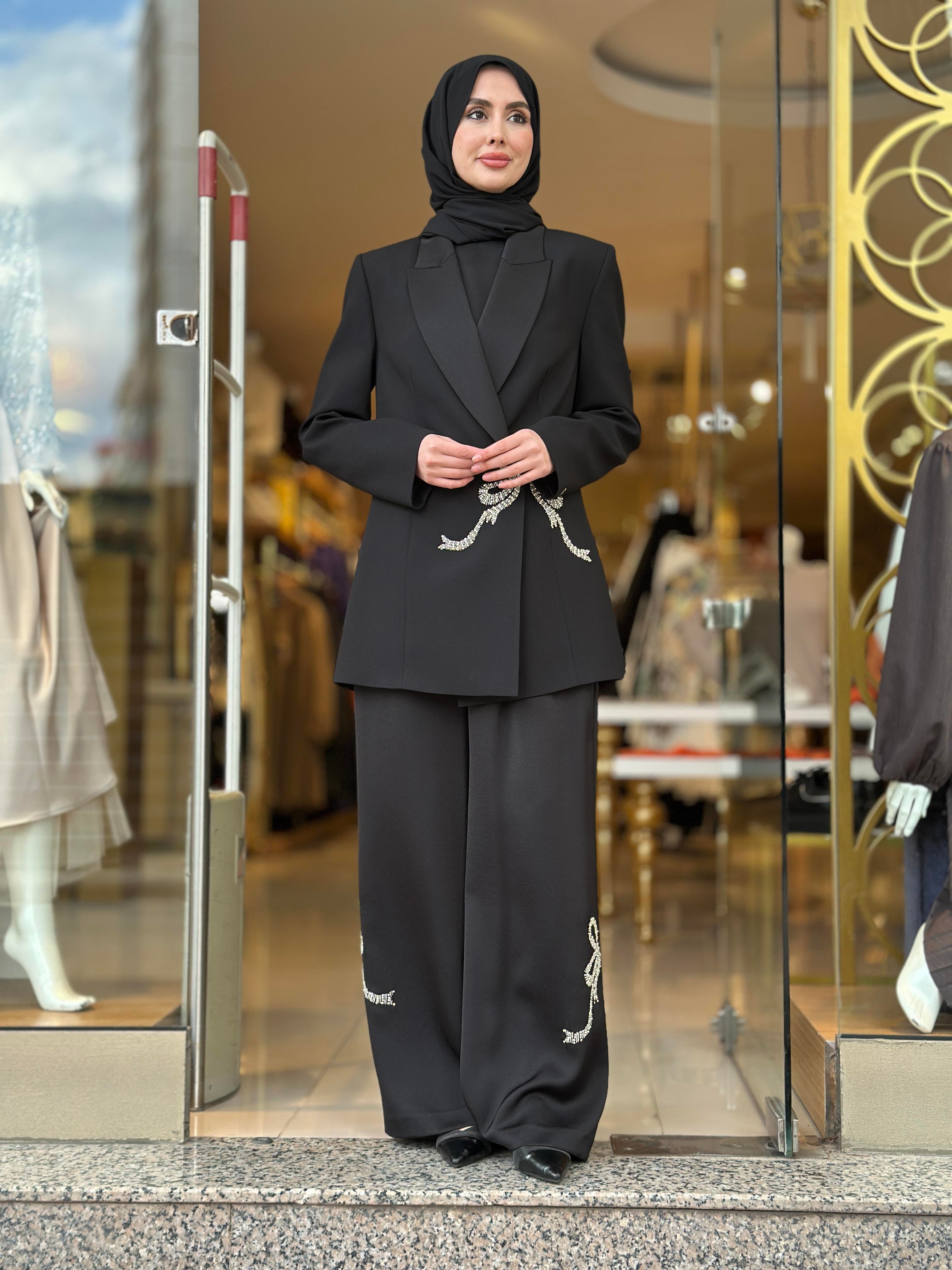 Senna Ribbon Takım - Siyah