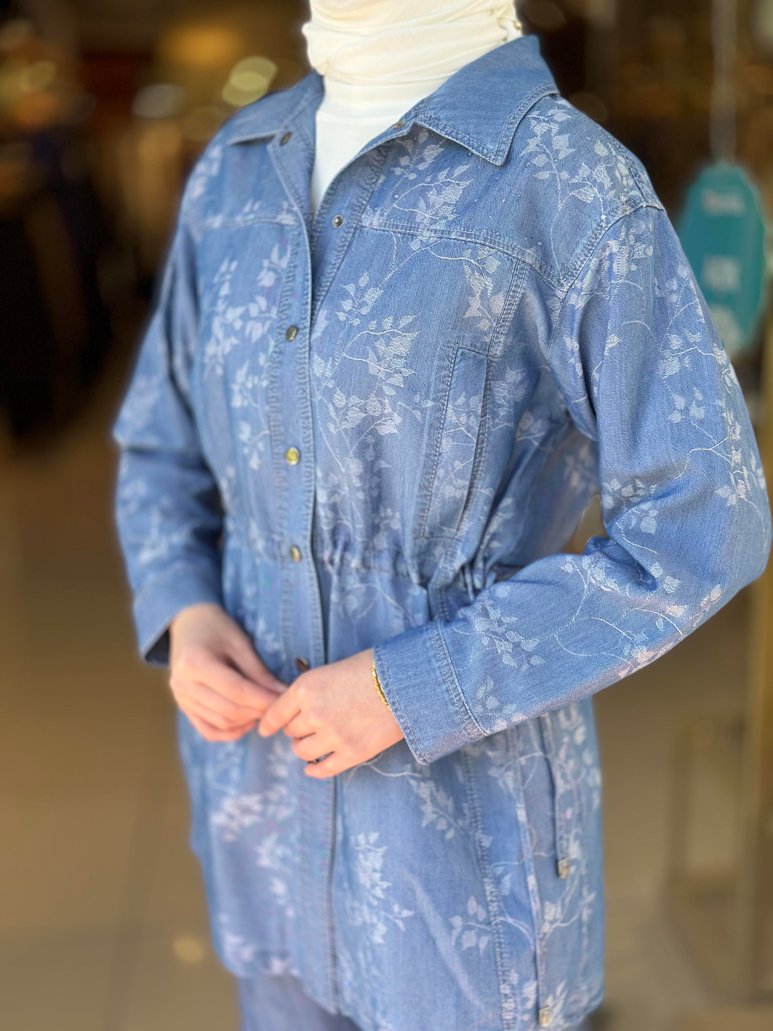Tencel Ceket Pantolon Takım - Mavi