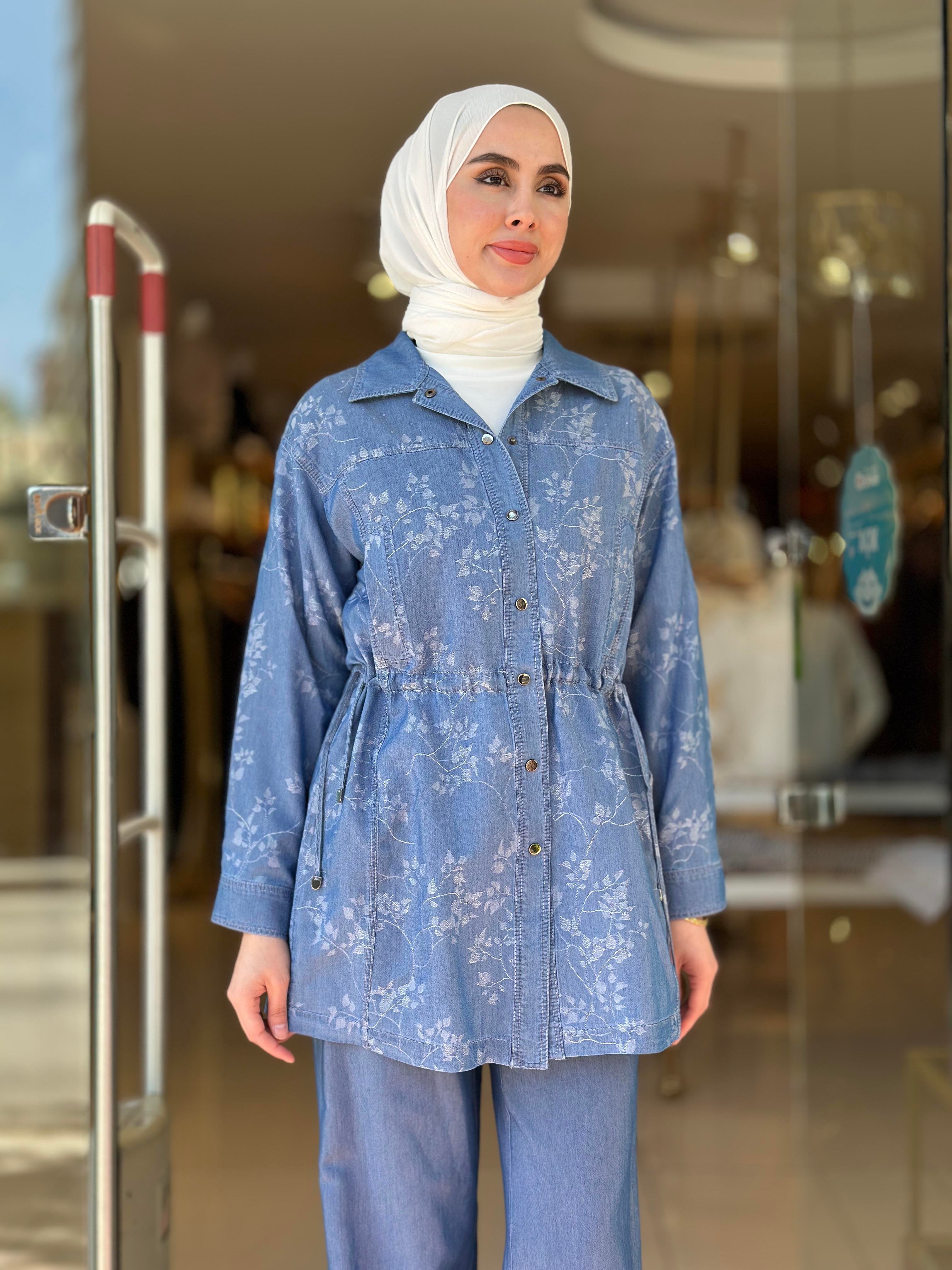 Tencel Ceket Pantolon Takım - Mavi