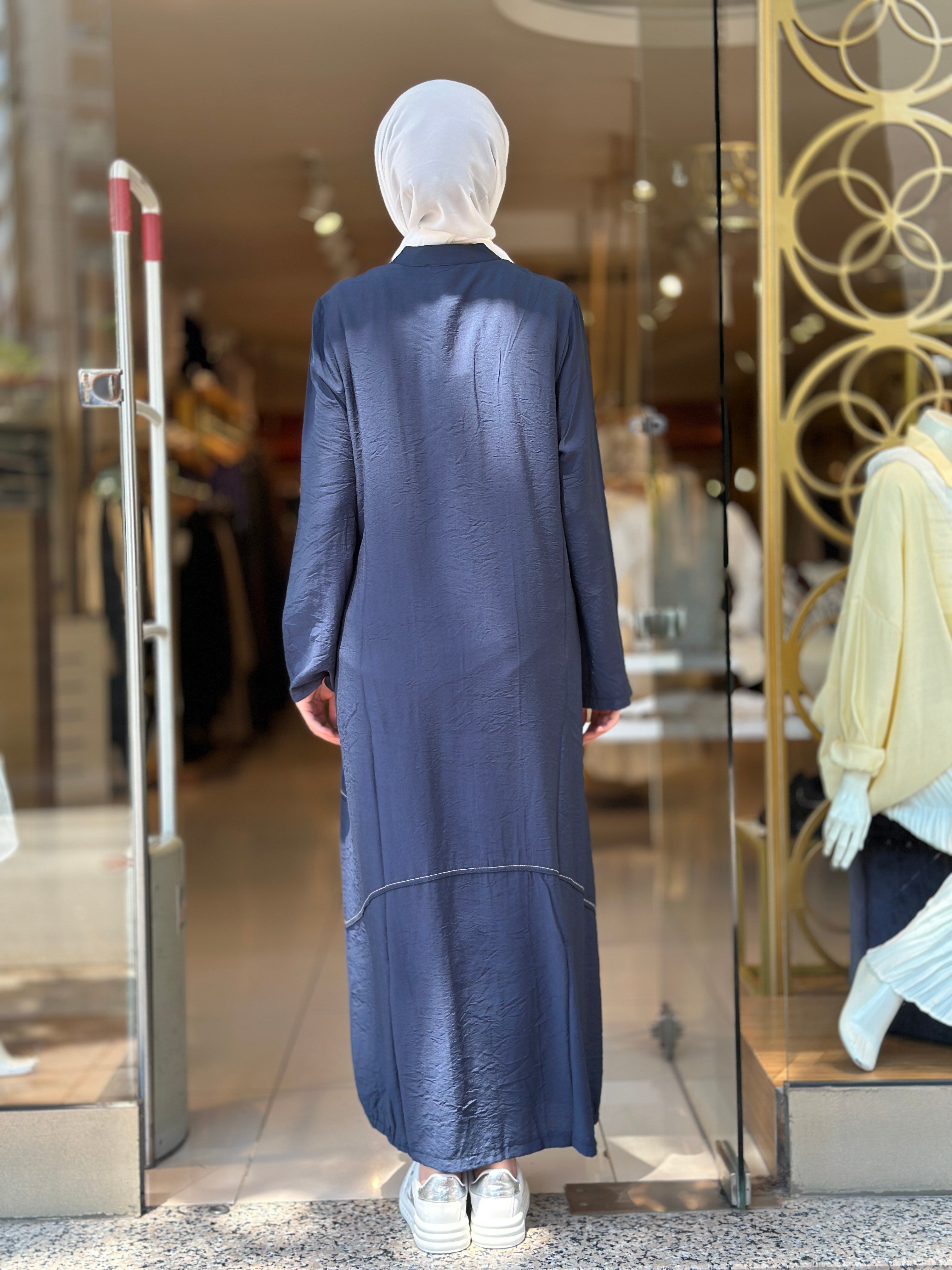 Tencel Giy Çık Kap - Lacivert