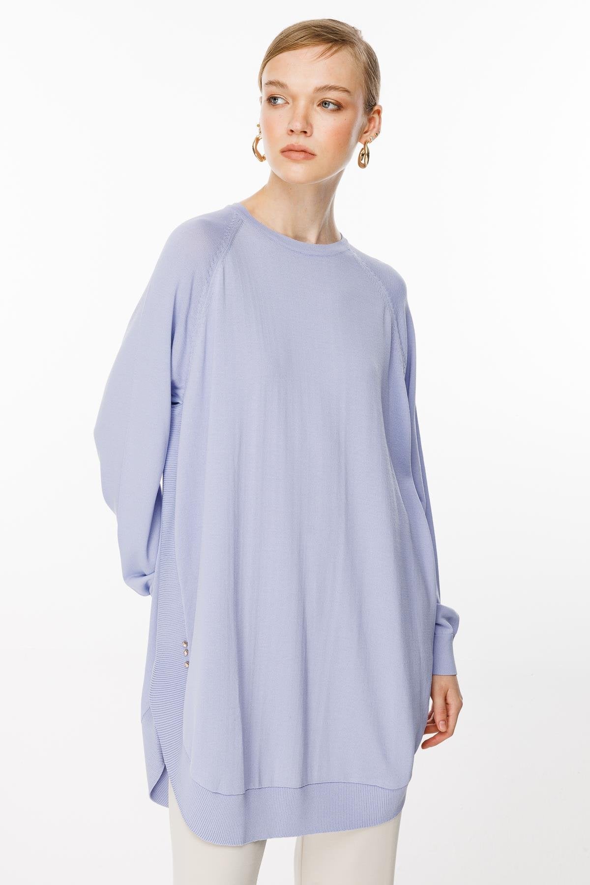 Triko Merserize Tunik  - Lila