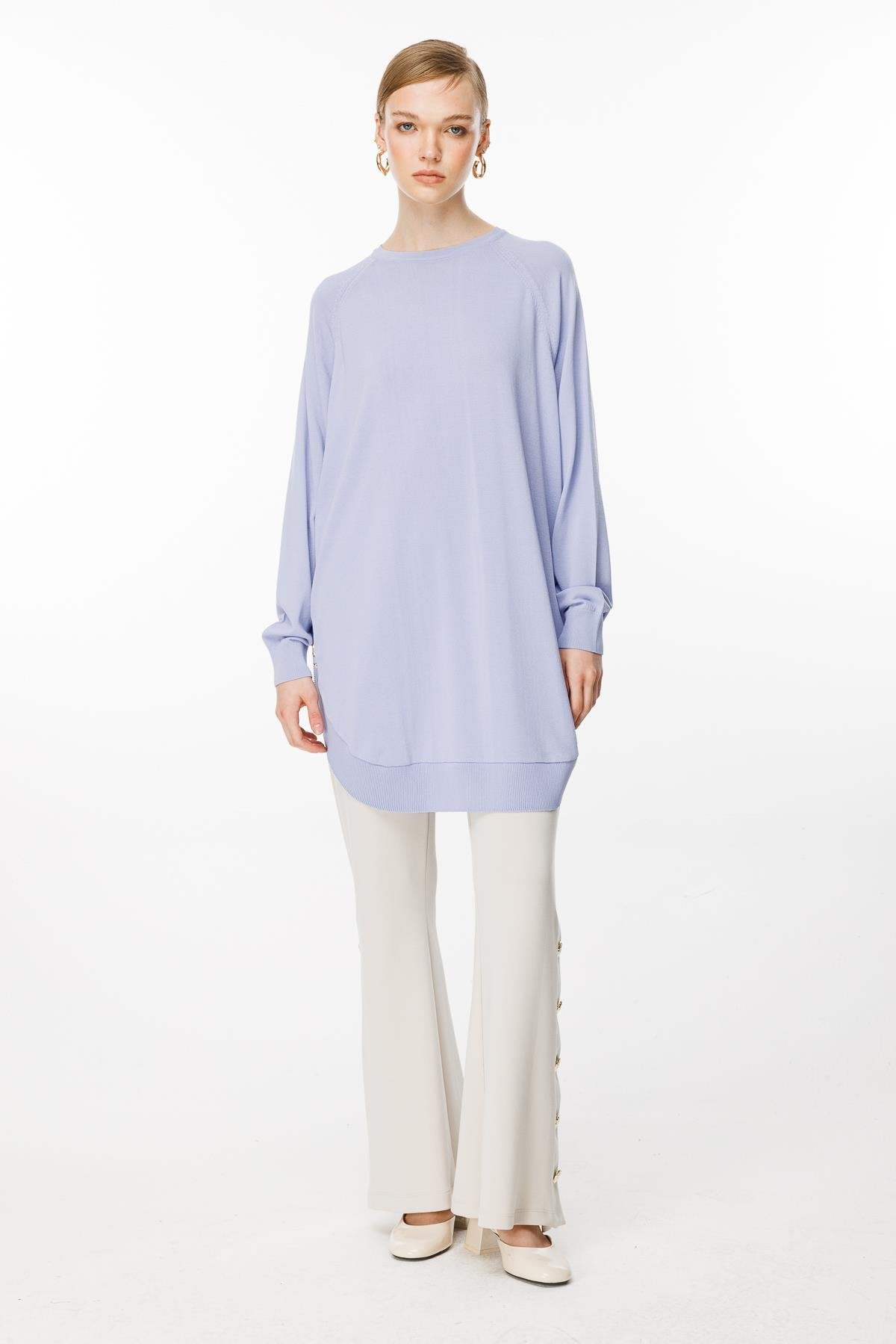 Triko Merserize Tunik  - Lila