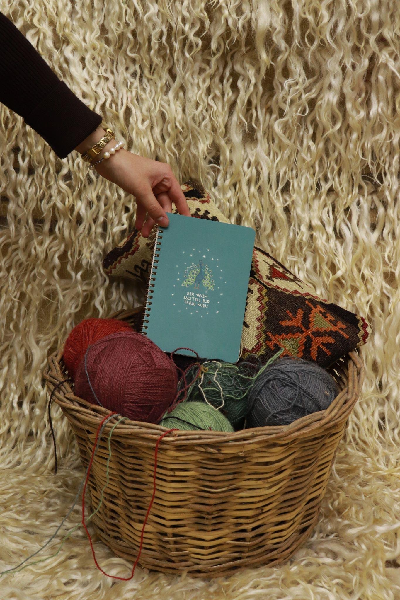 BİR YANIM IŞILTILI BİR TAVUSKUŞU SPİRALLİ DEFTER