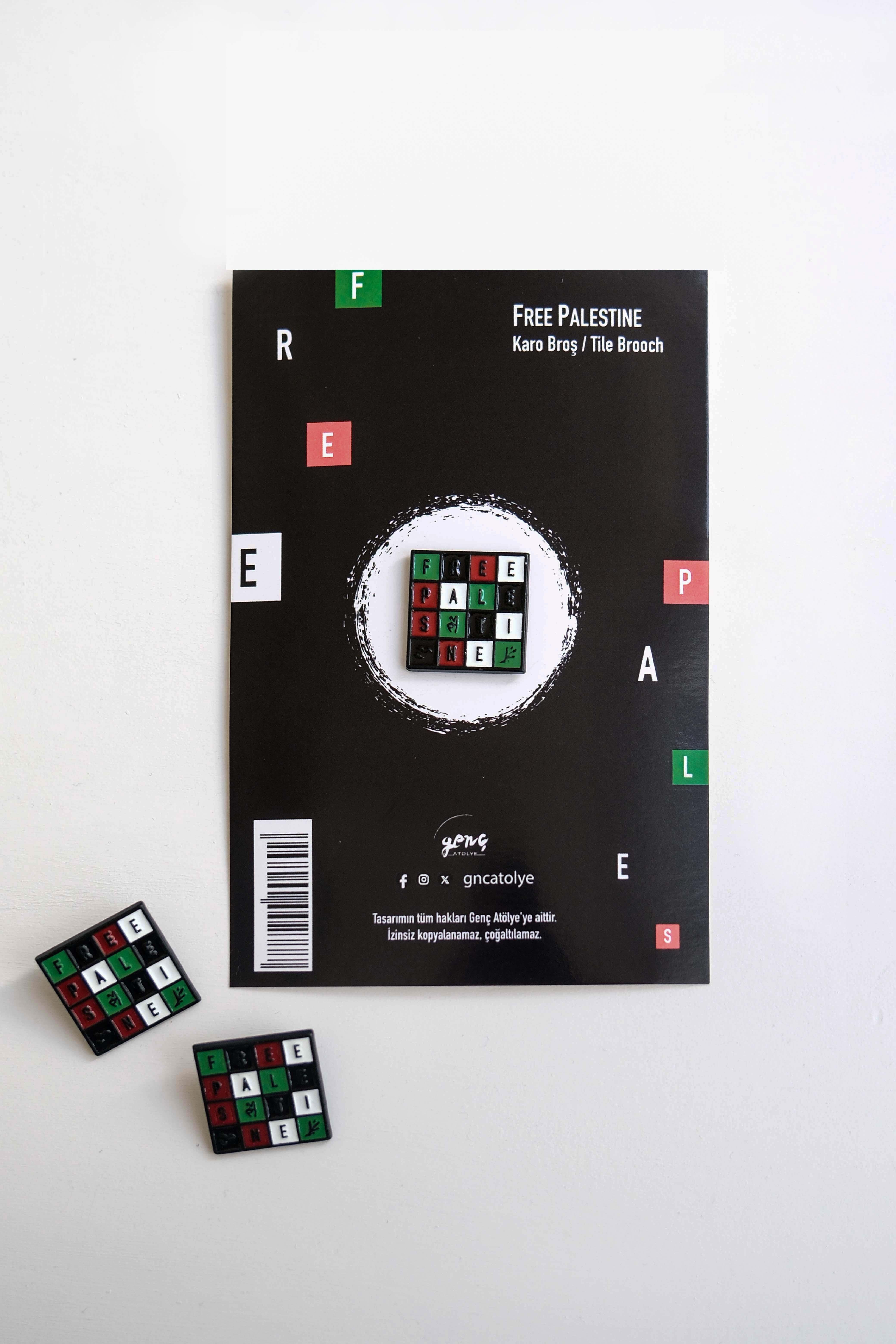 FREE PALESTINE KARO ROZET/BROŞ