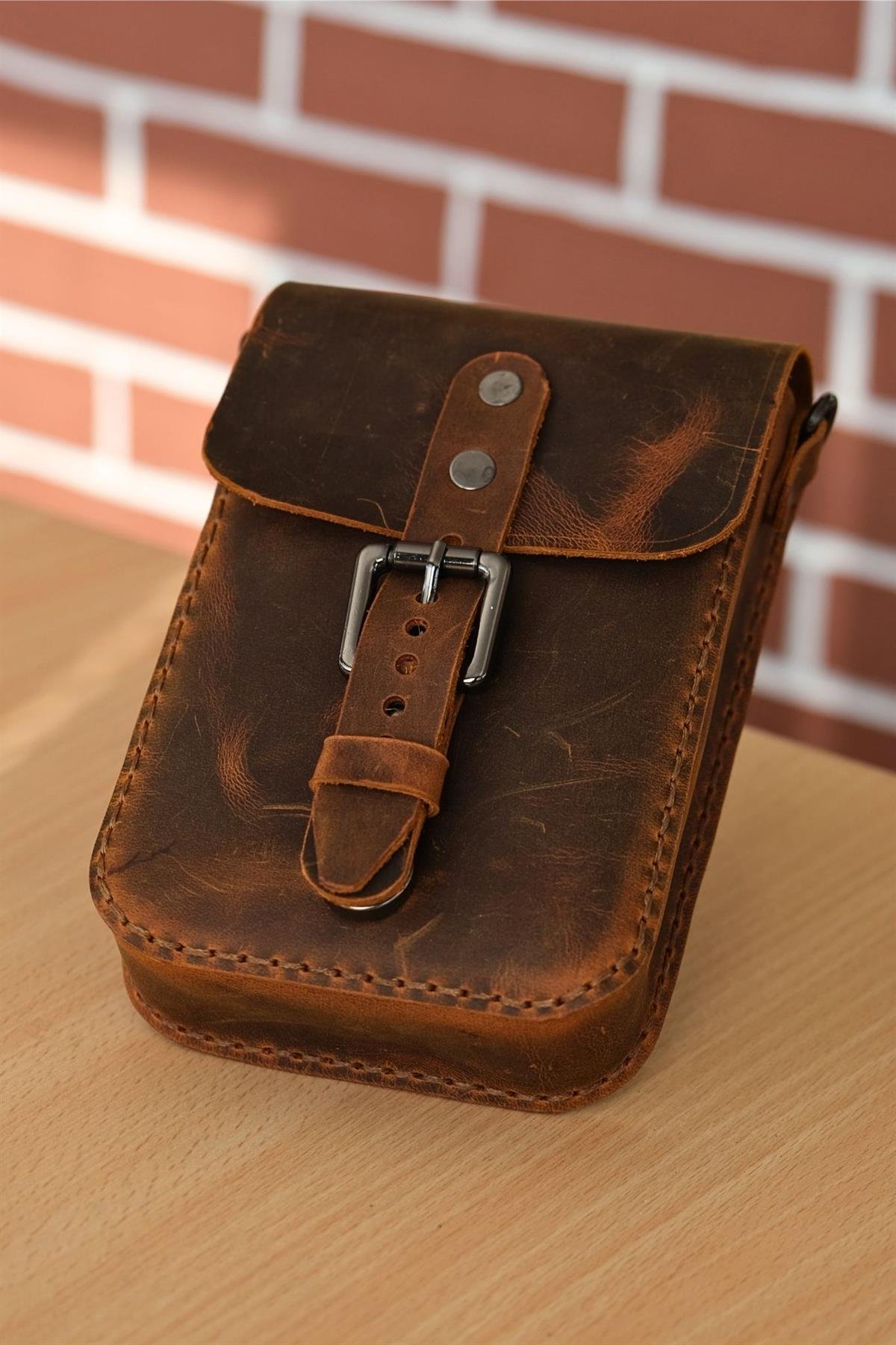 HAKİKİ DERİ OMUZ ÇANTASI TABA