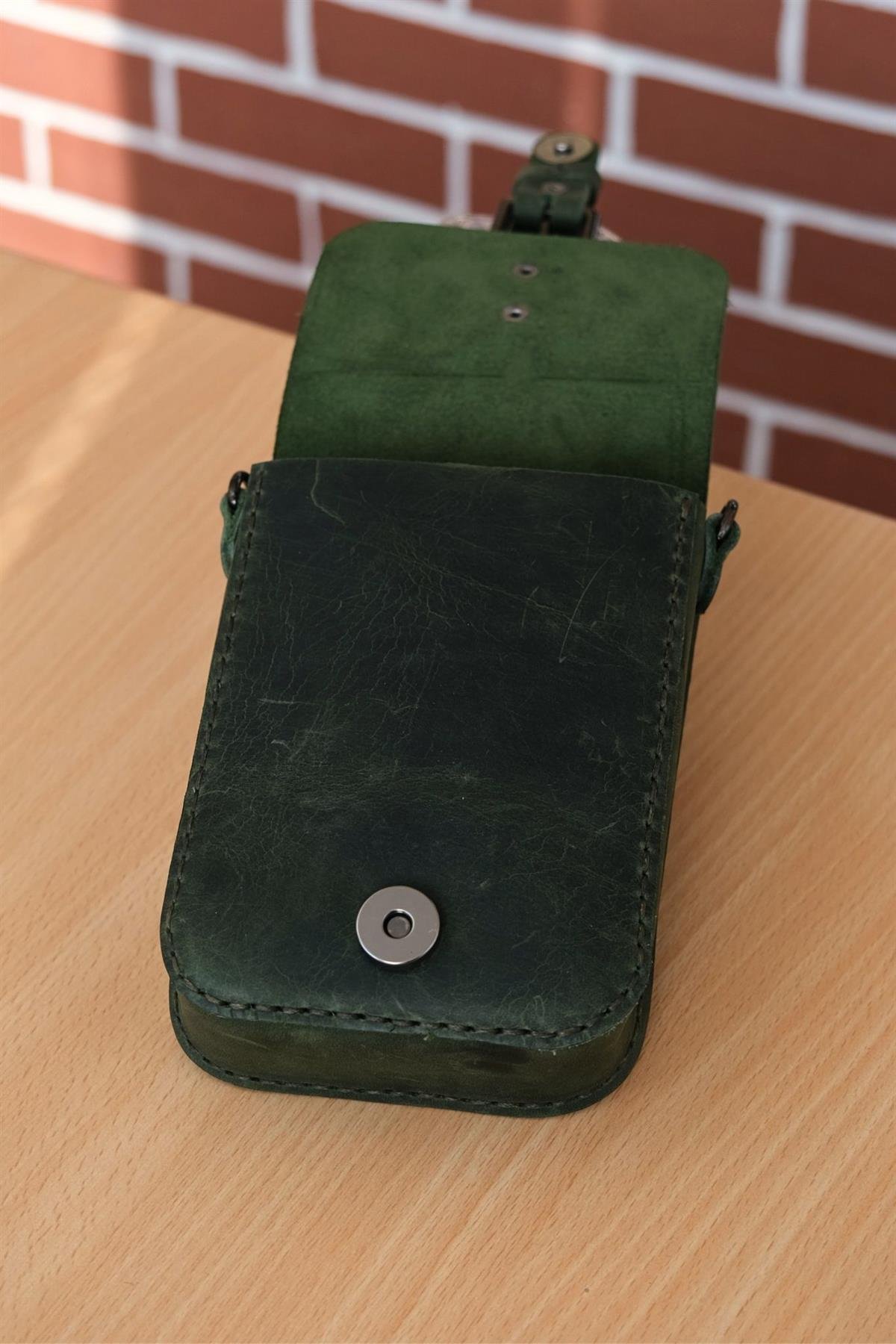 HAKİKİ DERİ OMUZ ÇANTASI YEŞİL