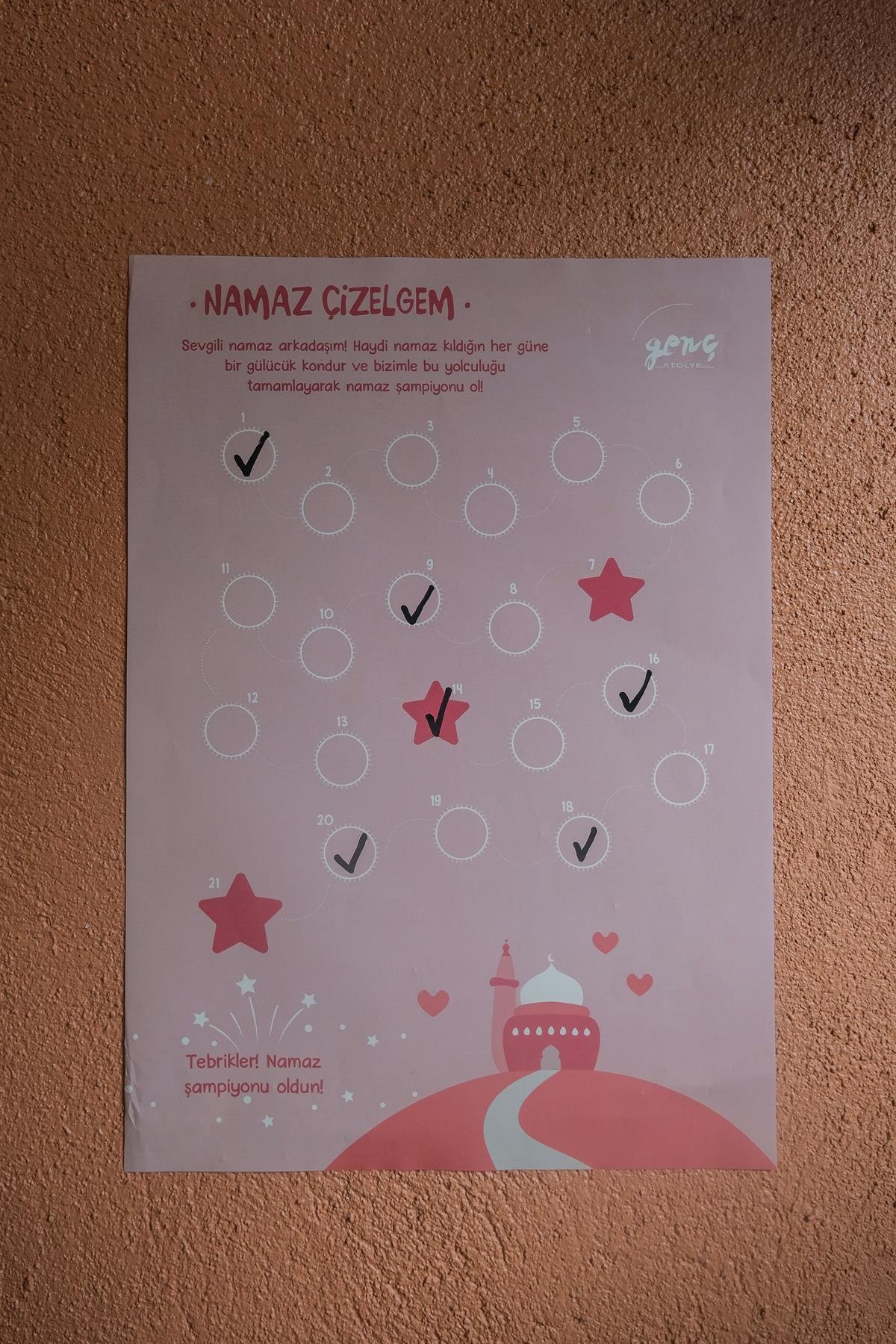 KIZ ÇOCUK NAMAZ TAKİP ÇİZELGESİ