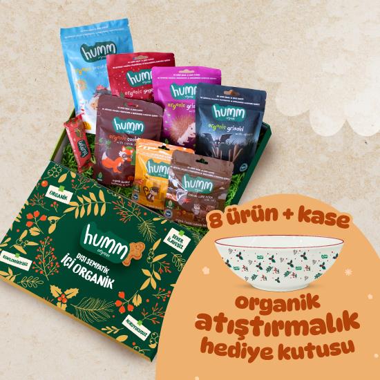 Organik Atıştırmalık Hediye Kutusu - Kase Hediyeli (8 adet ürün & Kase)