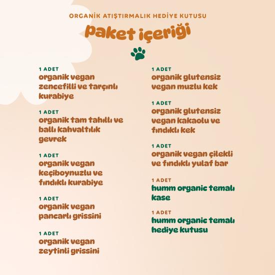 Organik Atıştırmalık Hediye Kutusu - Kase Hediyeli (8 adet ürün & Kase)