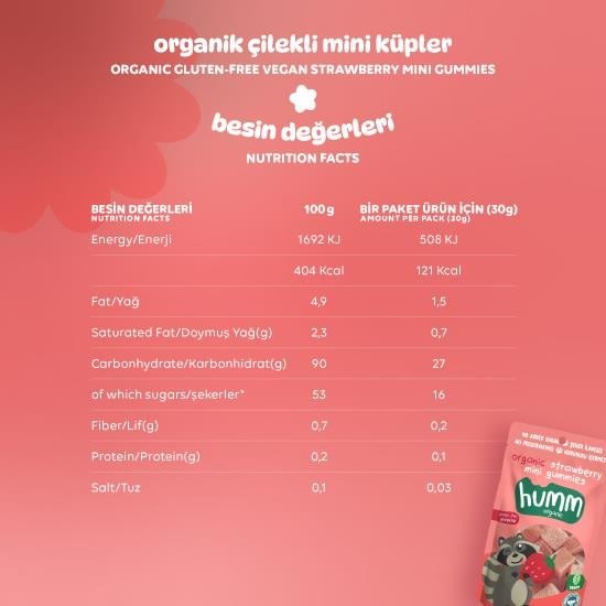 Organic Gluten-Free Vegan Strawberry Mini Gummies Snack Pack – 6 Packs