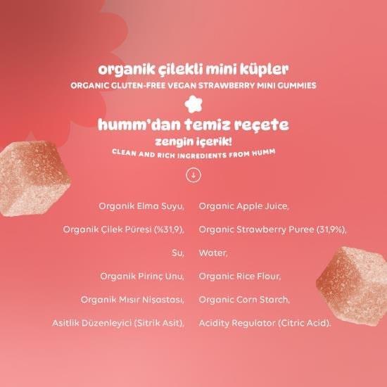 Organic Gluten-Free Vegan Strawberry Mini Gummies Snack Pack – 6 Packs
