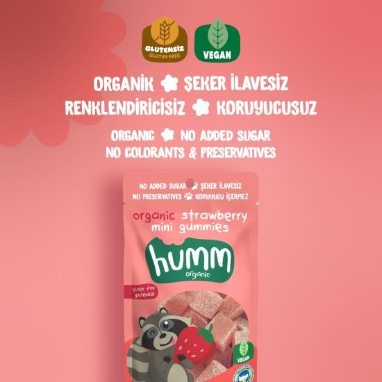 Organic Gluten-Free Vegan Strawberry Mini Gummies Snack Pack – 6 Packs