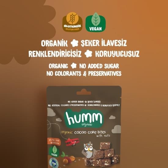 Organic Gluten-Free Vegan Cacao & Hazelnut Cake Bites Snack Pack – 6 Packs