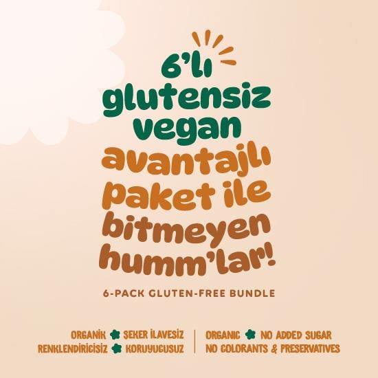Organik Glutensiz Vegan Kek Atıştırmalık Paketi - 6 adet (3 çeşit)