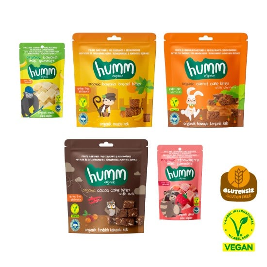 Organic Gluten Free Vegan Cakes & Mini Gummies Snack Pack - 5 Pieces (5 Varieties)