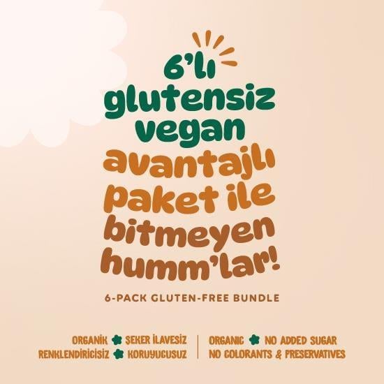 Organik Glutensiz Vegan Mini Küpler Atıştırmalık Paketi - 6 adet (2 çeşit)