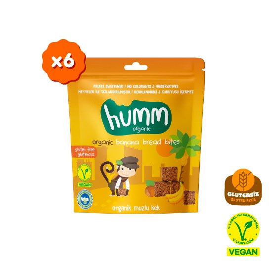 Organik Glutensiz Vegan Muzlu Kek Atıştırmalık Paketi - 6 adet