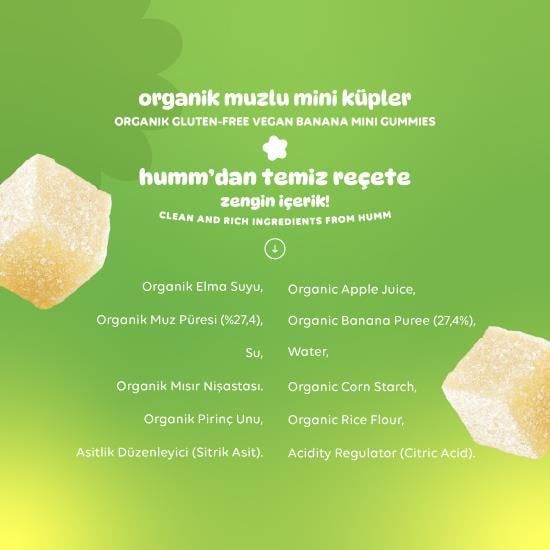 Organic Gluten-Free Vegan Banana Mini Gummies Snack Pack – 6 Packs