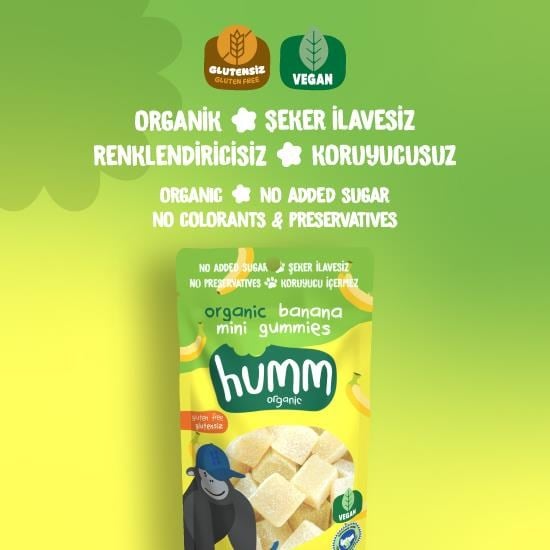 Organik Glutensiz Vegan Muzlu Mini Küpler Atıştırmalık Paketi - 3 adet