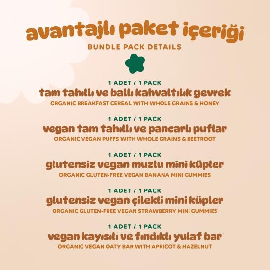Organik Kahvatlı & Ara Öğün Atıştırmalık Paketi - 5 Adet (5 çeşit)