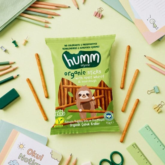 Organik Kavuzlu Buğday Unlu ve Ekşi Mayalı Çubuk Kraker - 45g