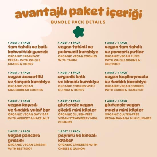 Organik Mix Atıştırmalık Paketi - 11 adet (11 çeşit)